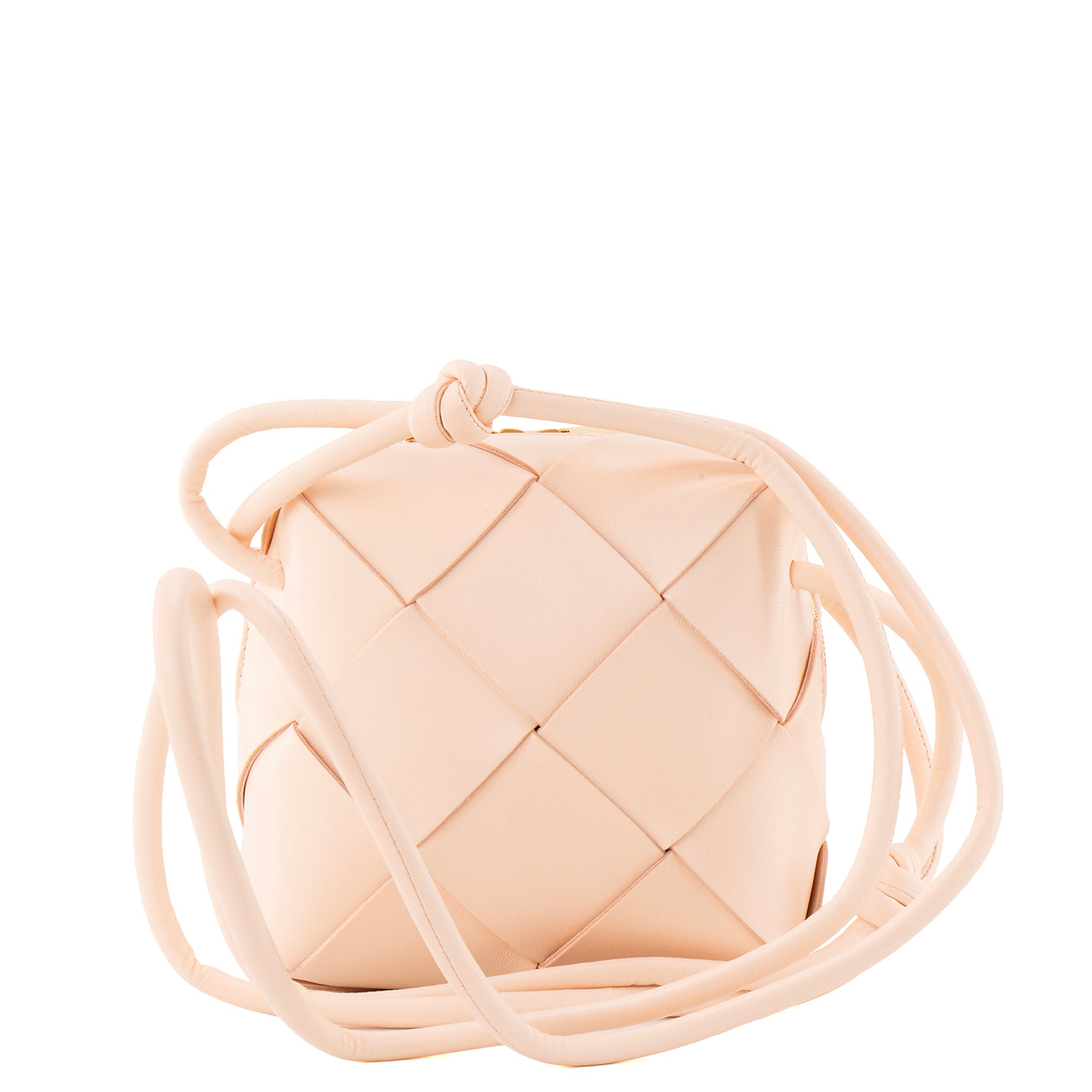 BOTTEGA VENETA - Sac à bandoulière Cassette Mini Bottega Veneta en cuir intrecciato rose