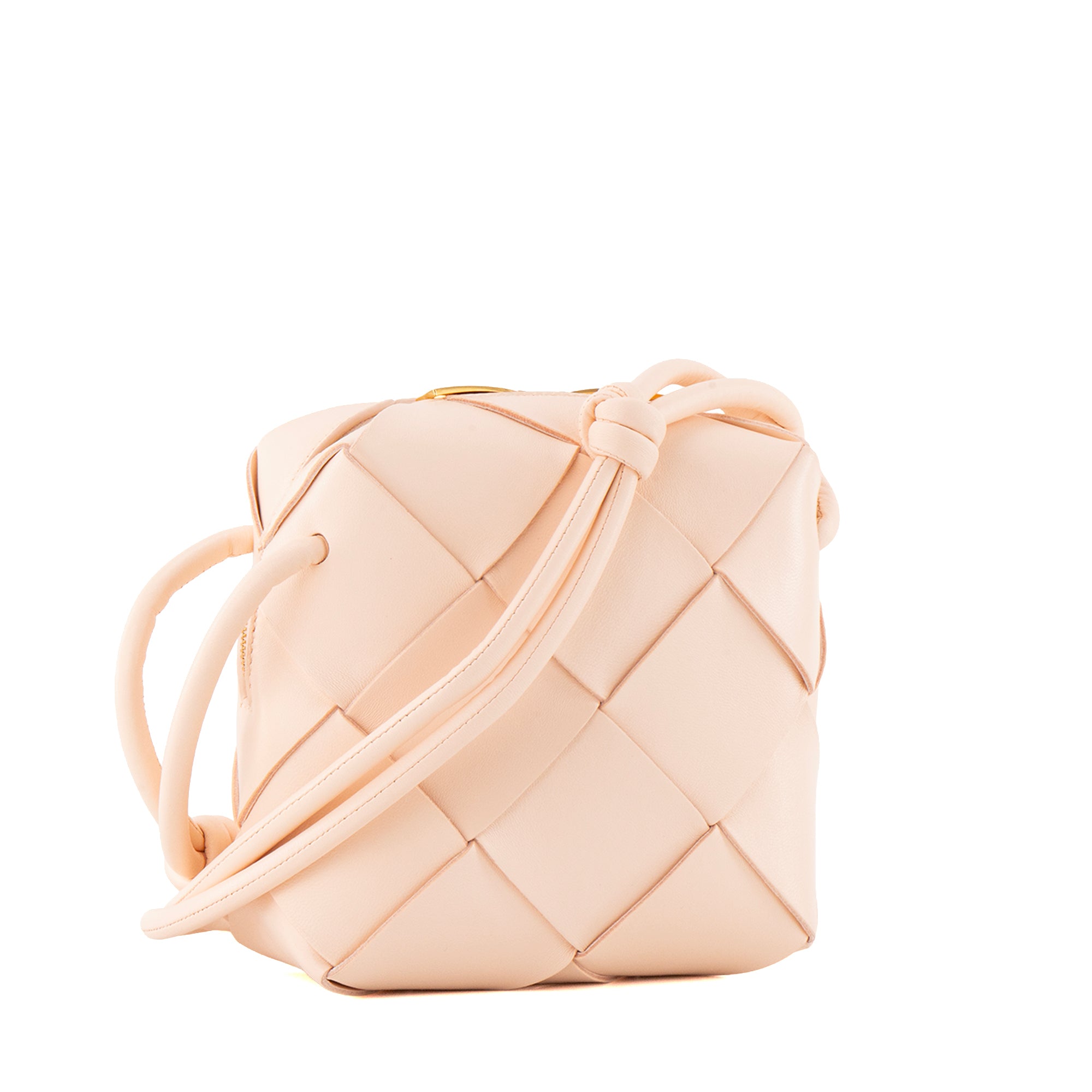 BOTTEGA VENETA - Sac à bandoulière Cassette Mini Bottega Veneta en cuir intrecciato rose