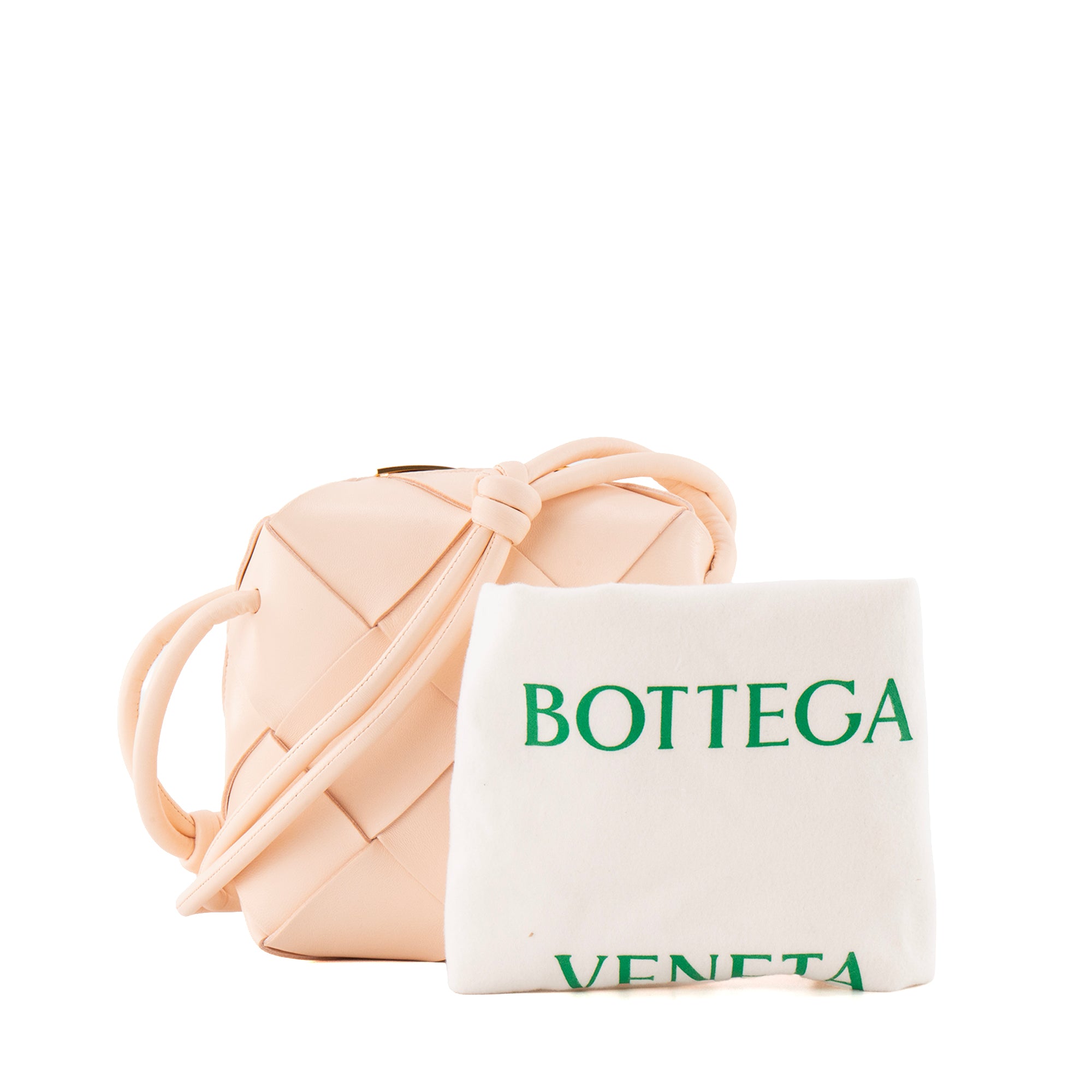 BOTTEGA VENETA - Sac à bandoulière Cassette Mini Bottega Veneta en cuir intrecciato rose