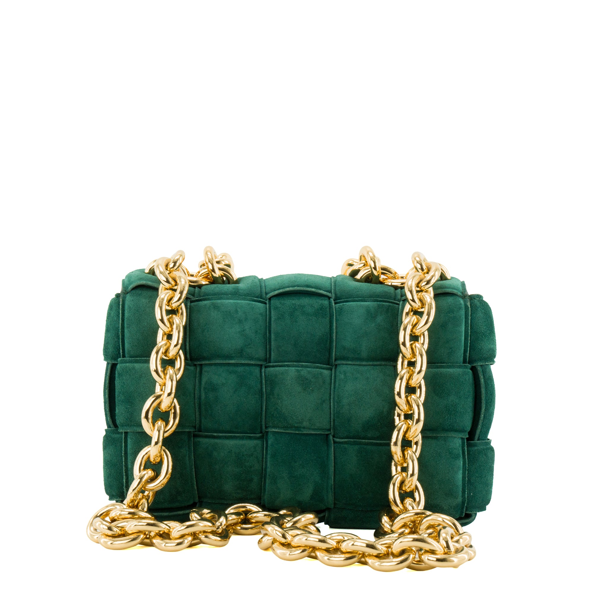 BOTTEGA VENETA - Sac à bandoulière Chain Cassette Bottega Veneta en daim vert