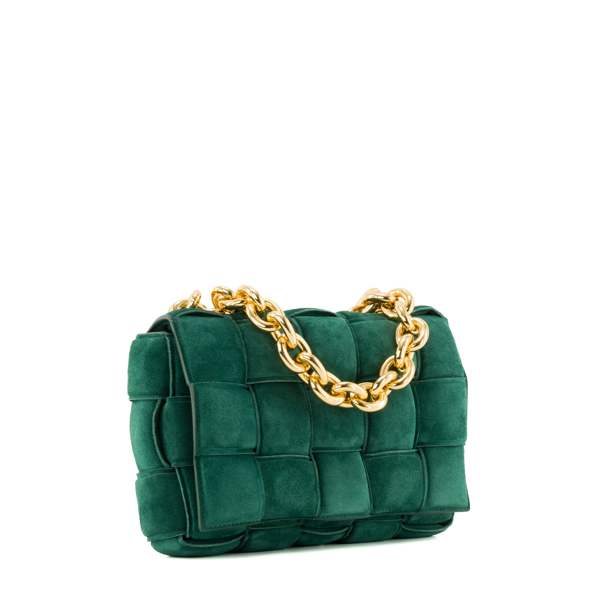 BOTTEGA VENETA - Sac à bandoulière Chain Cassette Bottega Veneta en daim vert