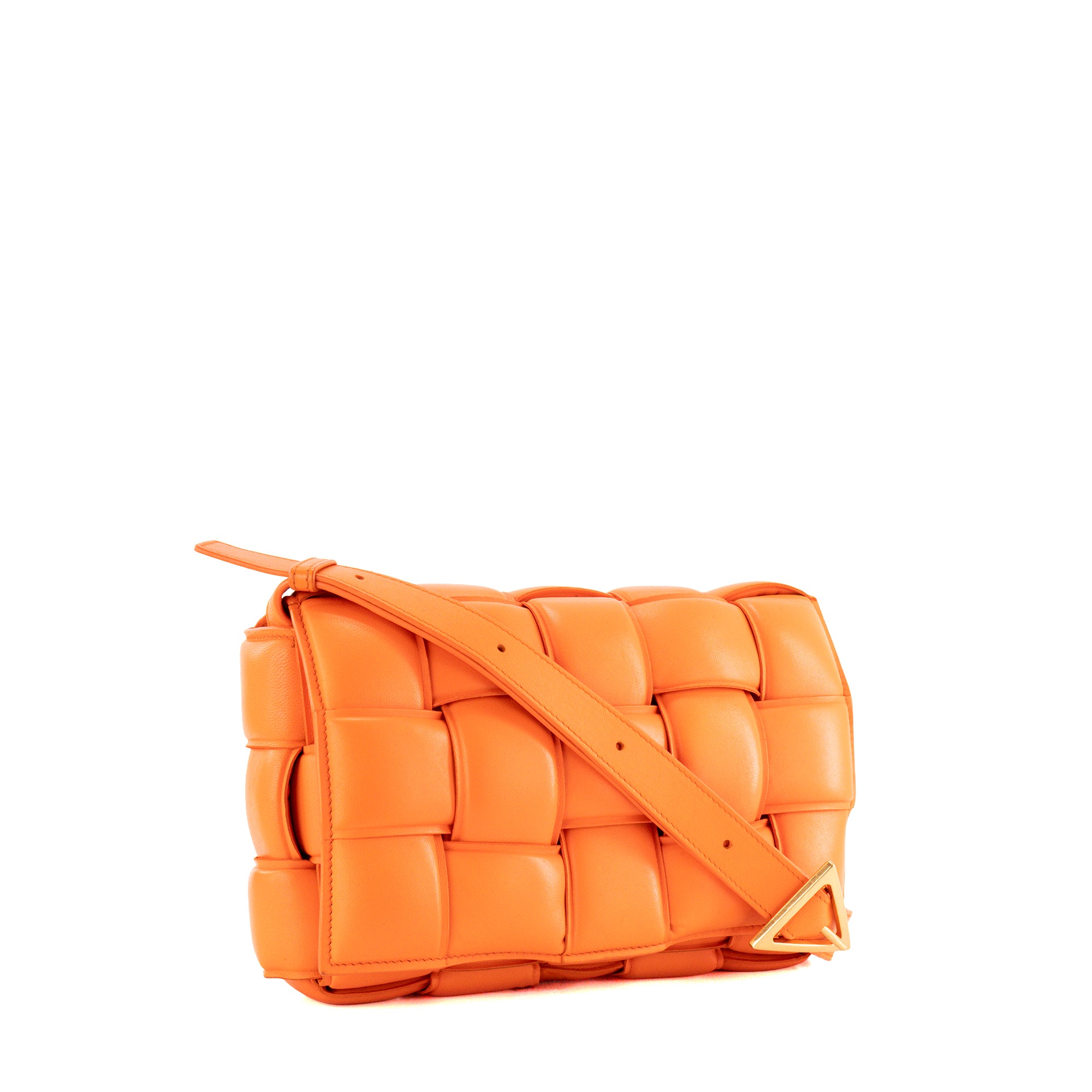 BOTTEGA VENETA - Sac à bandoulière Padded Cassette Bottega Veneta en cuir orange