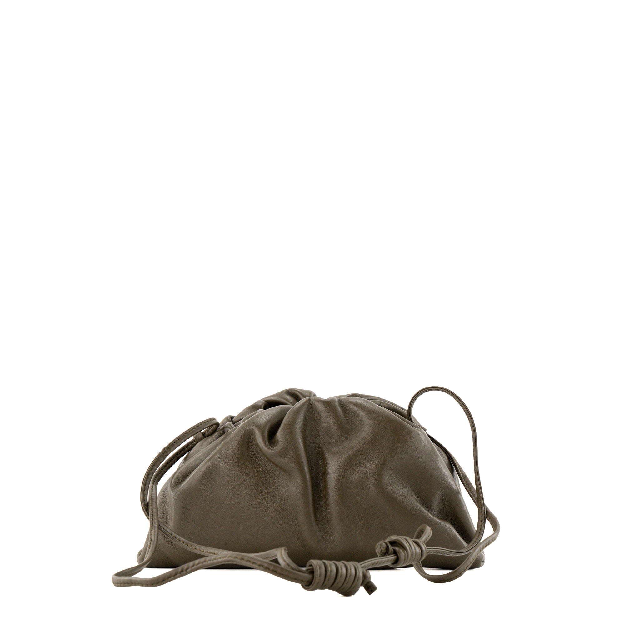 BOTTEGA VENETA - Sac à bandoulière Pouch Bottega Veneta en cuir lisse kaki