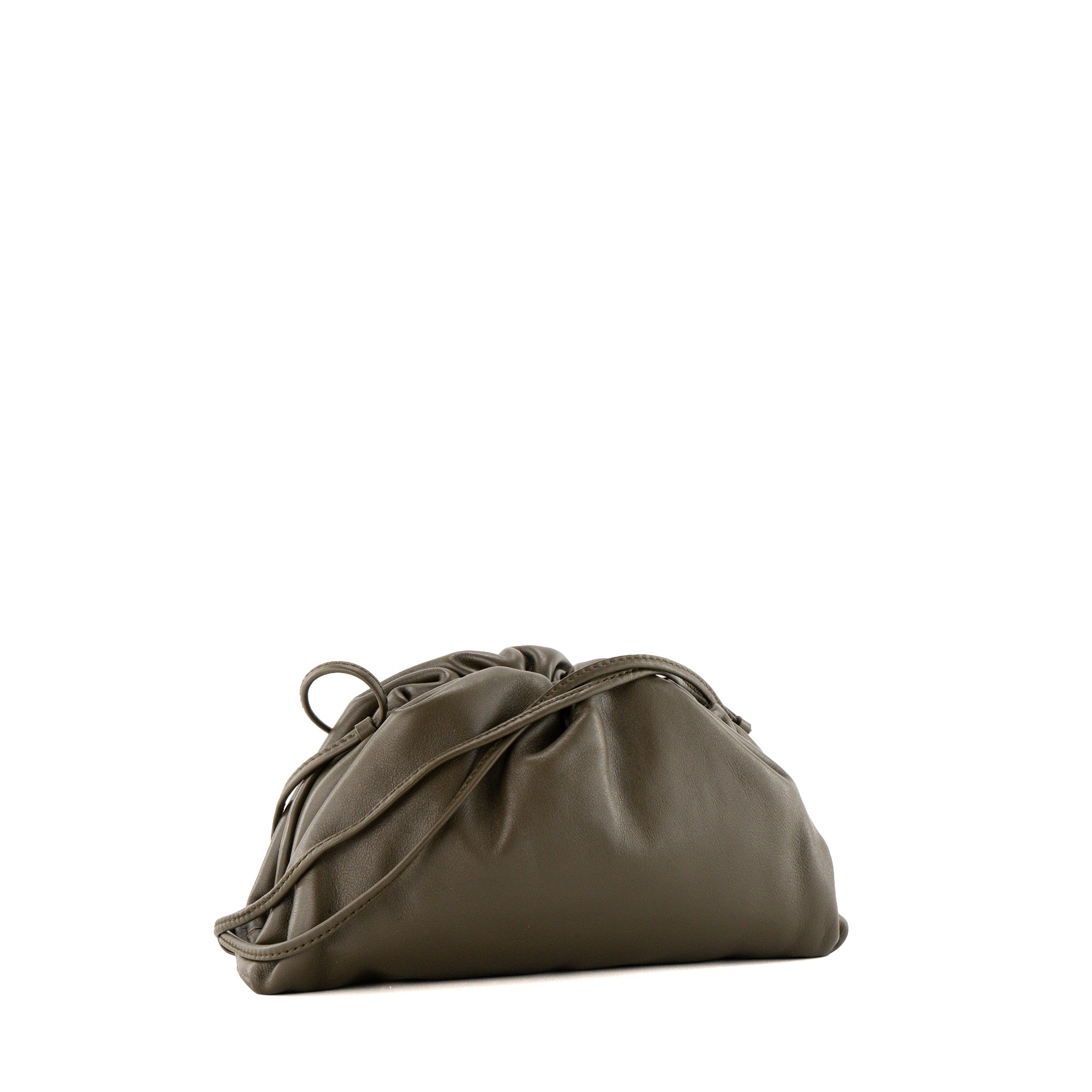 BOTTEGA VENETA - Sac à bandoulière Pouch Bottega Veneta en cuir lisse kaki
