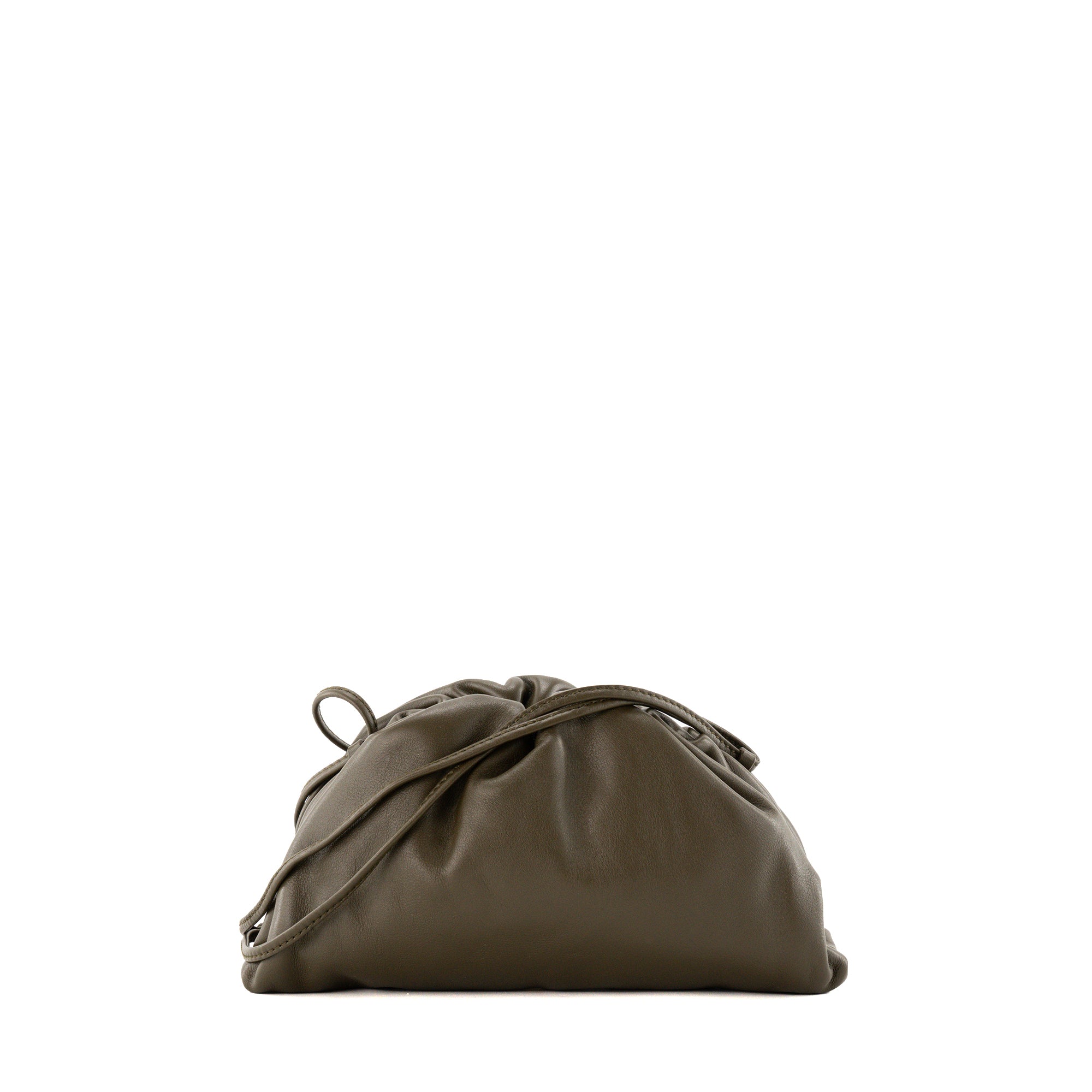 BOTTEGA VENETA - Sac à bandoulière Pouch Bottega Veneta en cuir lisse kaki