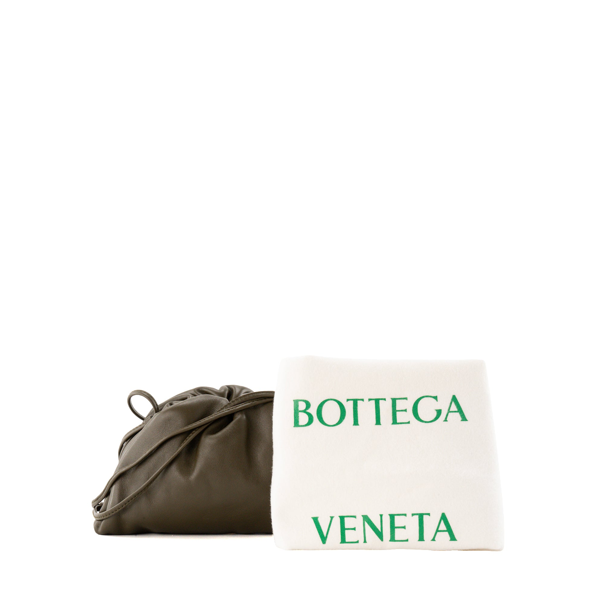 BOTTEGA VENETA - Sac à bandoulière Pouch Bottega Veneta en cuir lisse kaki