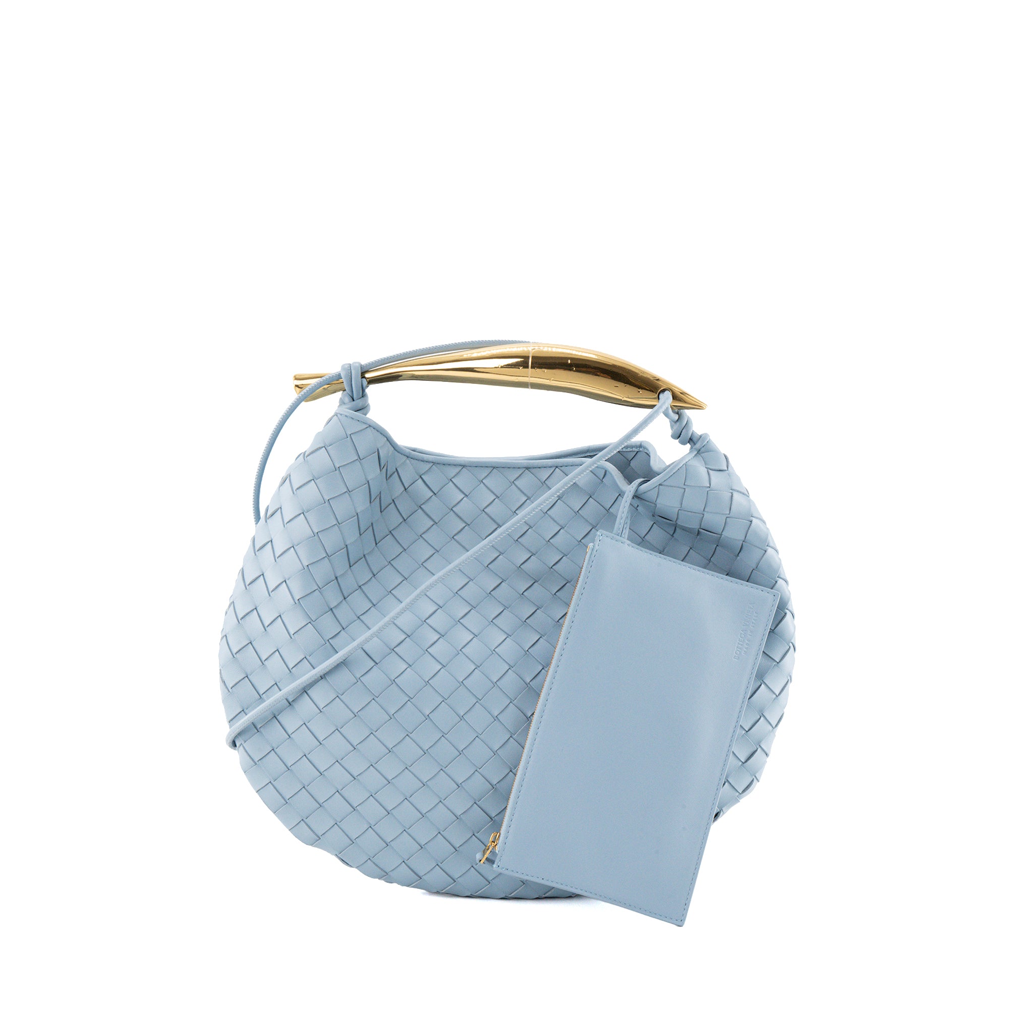 BOTTEGA VENETA - Sac à bandoulière Sardine Bottega Veneta en cuir intrecciato bleu