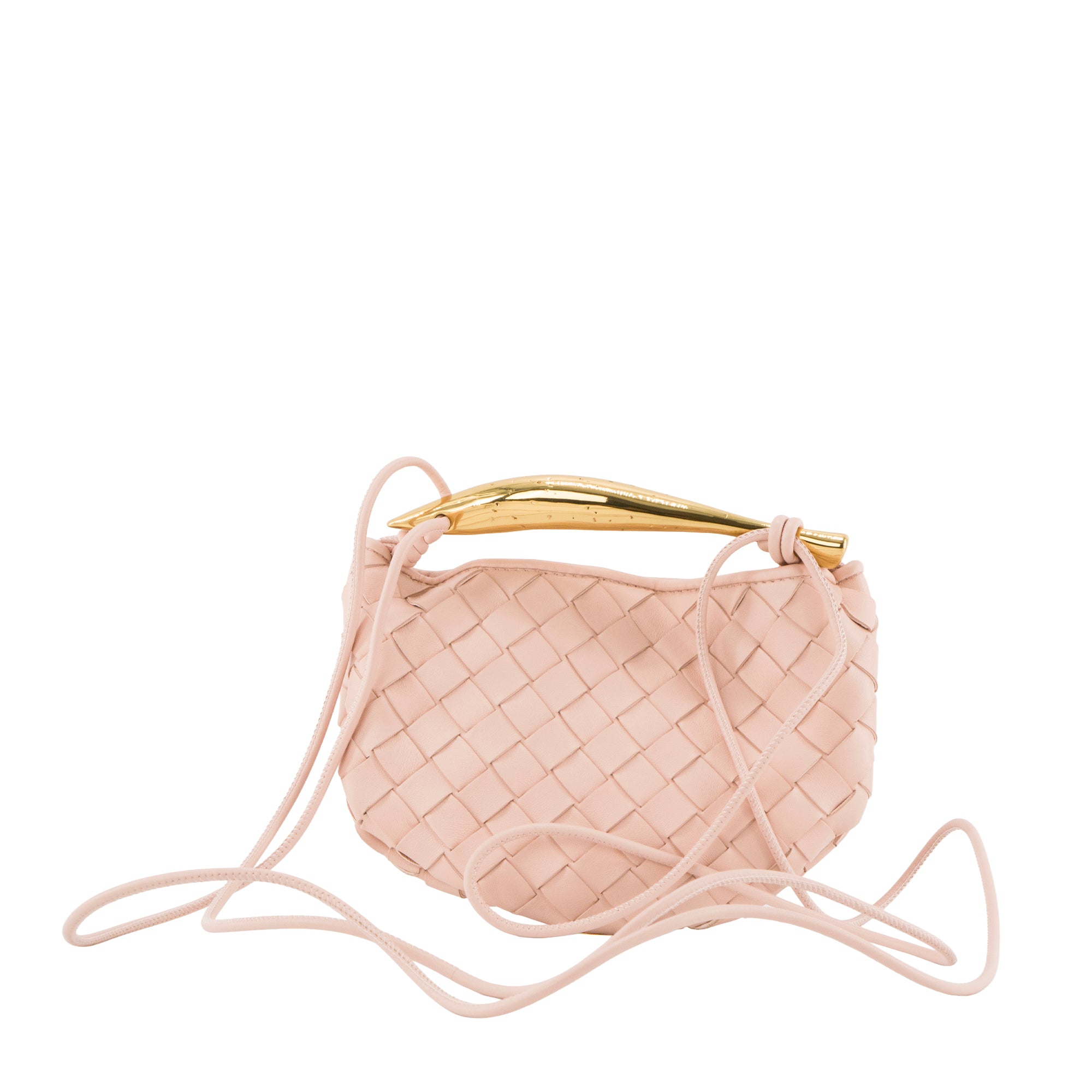 BOTTEGA VENETA - Sac à bandoulière Sardine Micro Bottega Veneta en cuir intrecciato rose