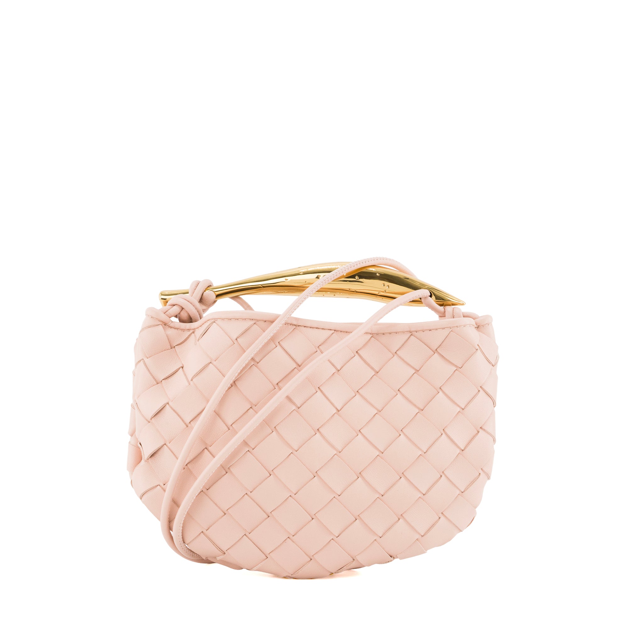 BOTTEGA VENETA - Sac à bandoulière Sardine Micro Bottega Veneta en cuir intrecciato rose