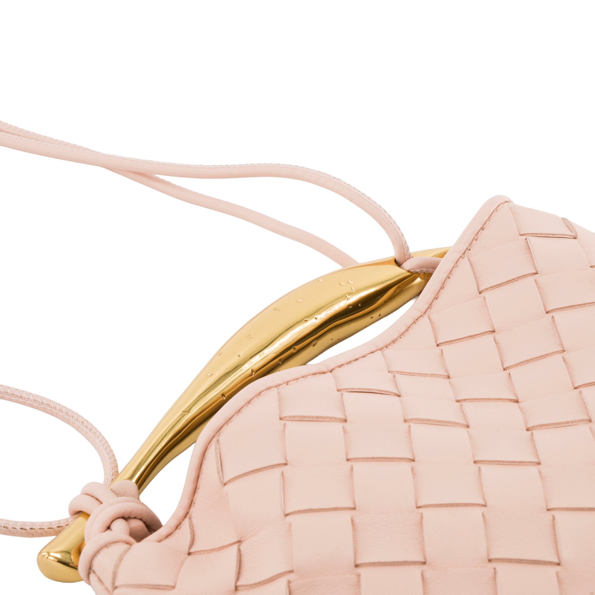 BOTTEGA VENETA - Sac à bandoulière Sardine Micro Bottega Veneta en cuir intrecciato rose