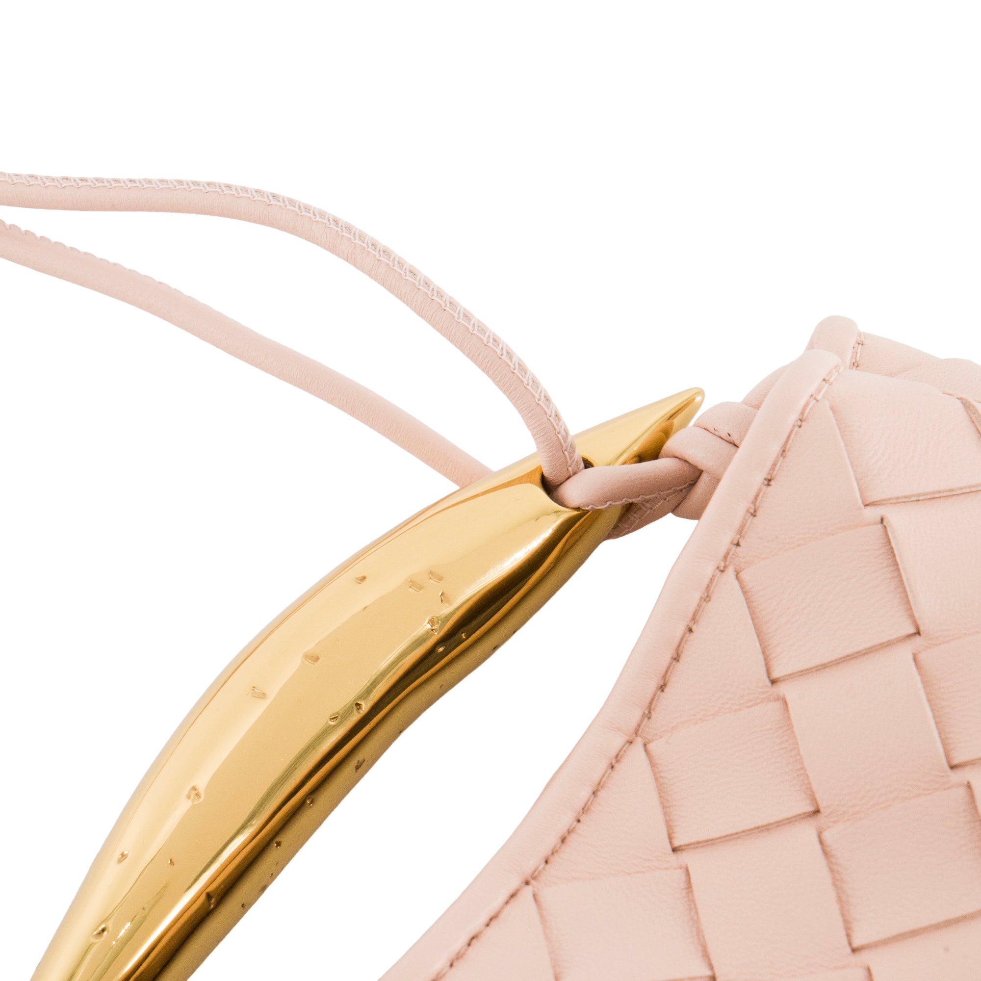 BOTTEGA VENETA - Sac à bandoulière Sardine Micro Bottega Veneta en cuir intrecciato rose