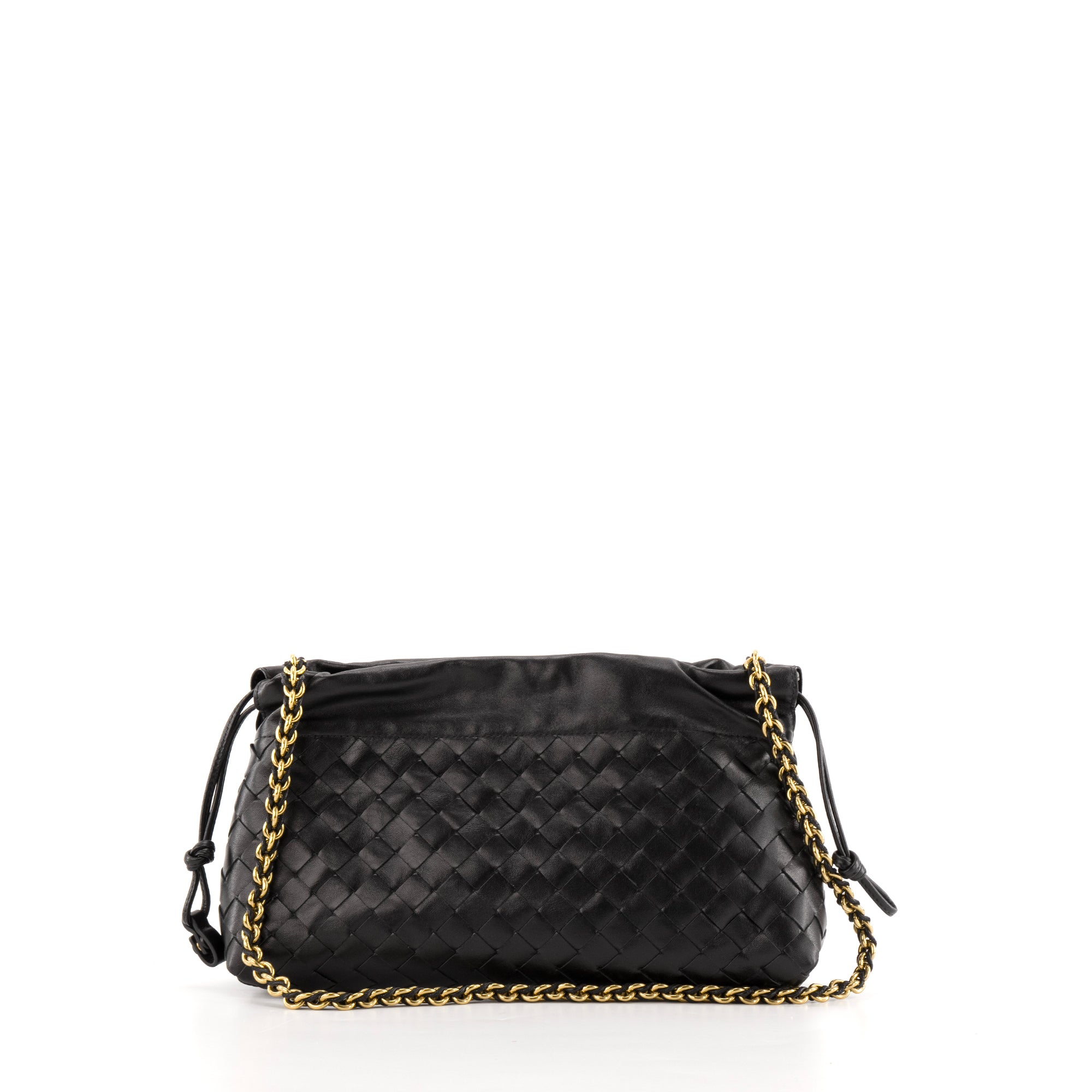 BOTTEGA VENETA - Sac à épaule Dustbag moyen Bottega Veneta en cuir intrecciato noir