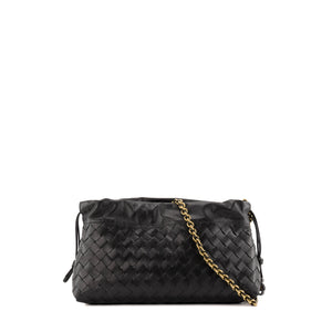 BOTTEGA VENETA - Sac à épaule Dustbag moyen Bottega Veneta en cuir intrecciato noir