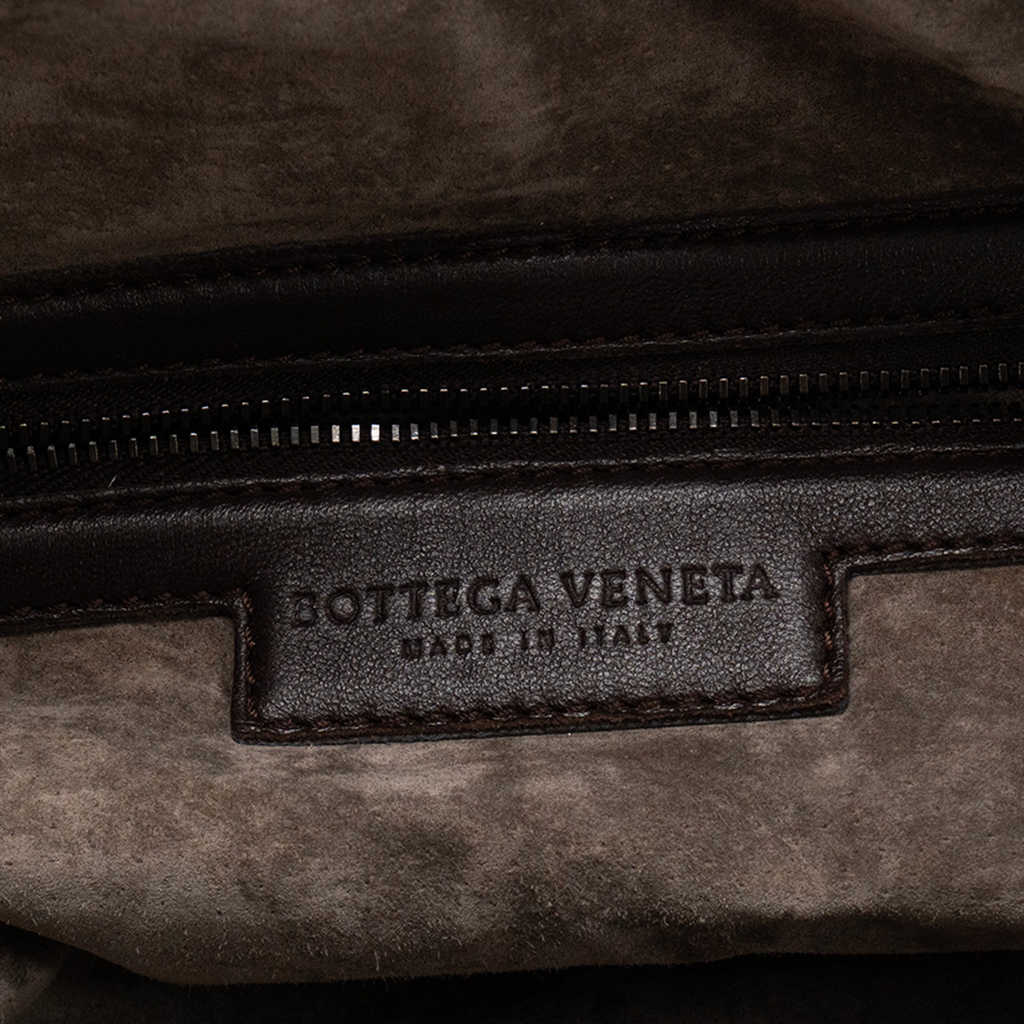 BOTTEGA VENETA - Sac à main Boston Bottega Veneta en cuir intrecciato marron