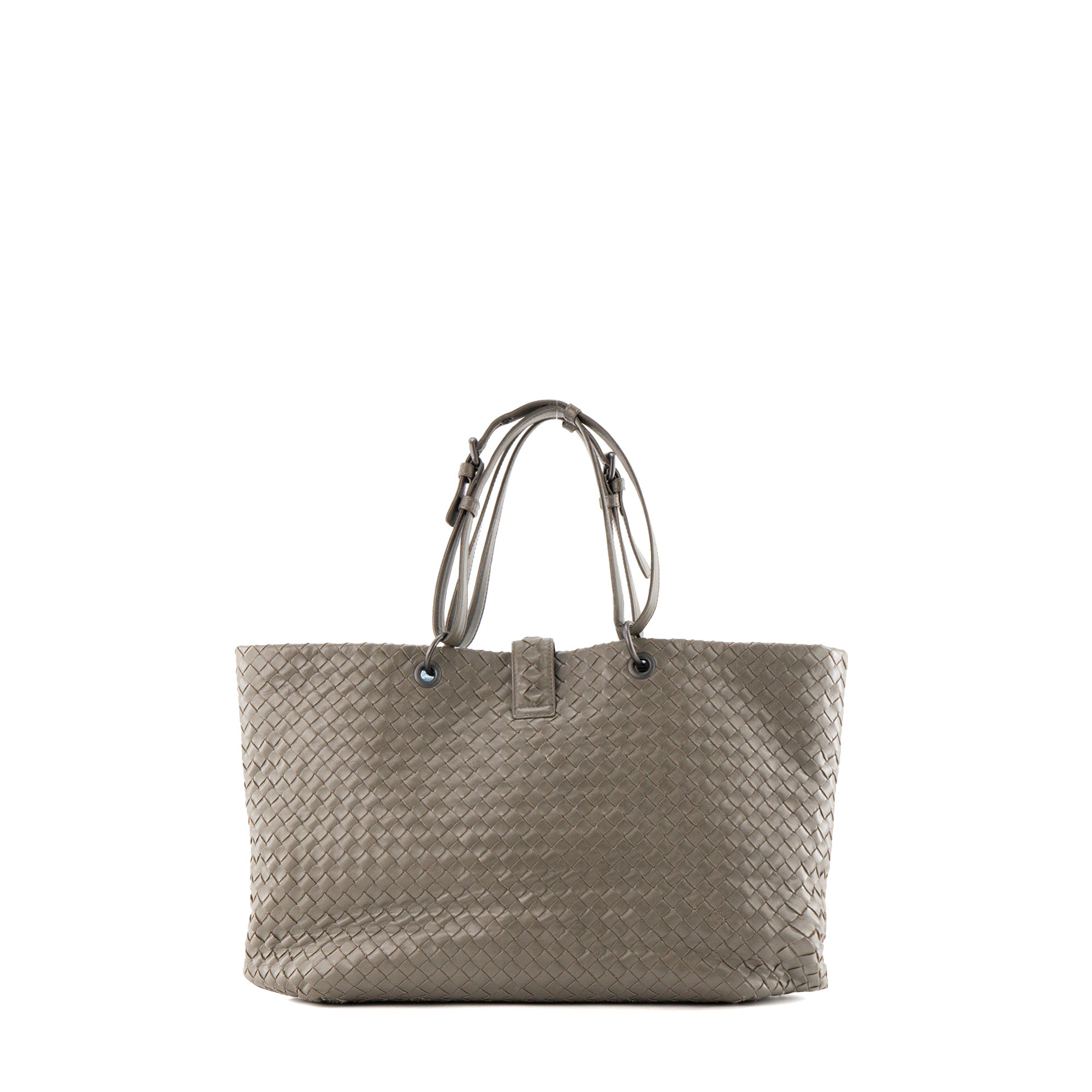 BOTTEGA VENETA - Sac Cabas Roma Bottega Veneta en cuir intrecciato kaki