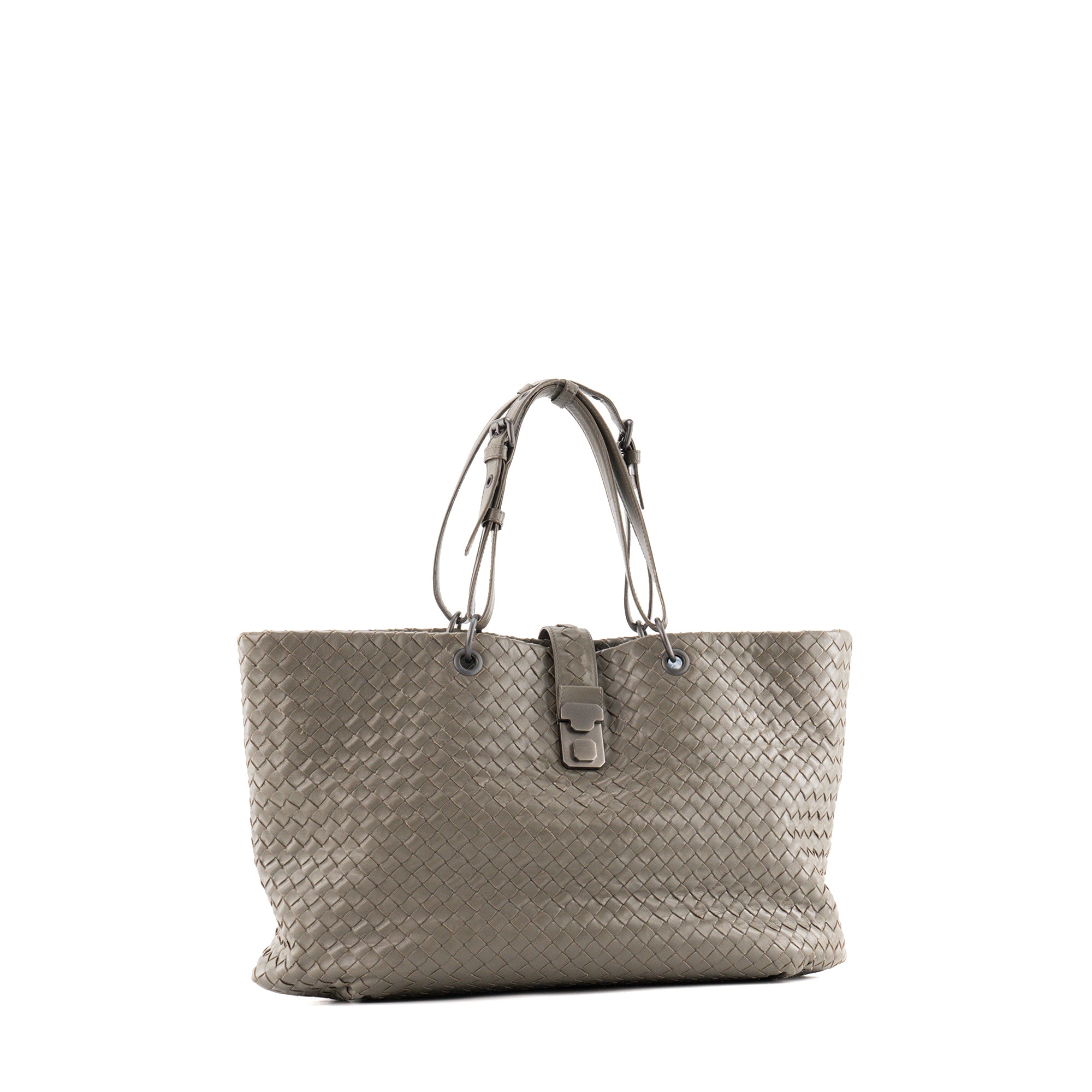 BOTTEGA VENETA - Sac Cabas Roma Bottega Veneta en cuir intrecciato kaki