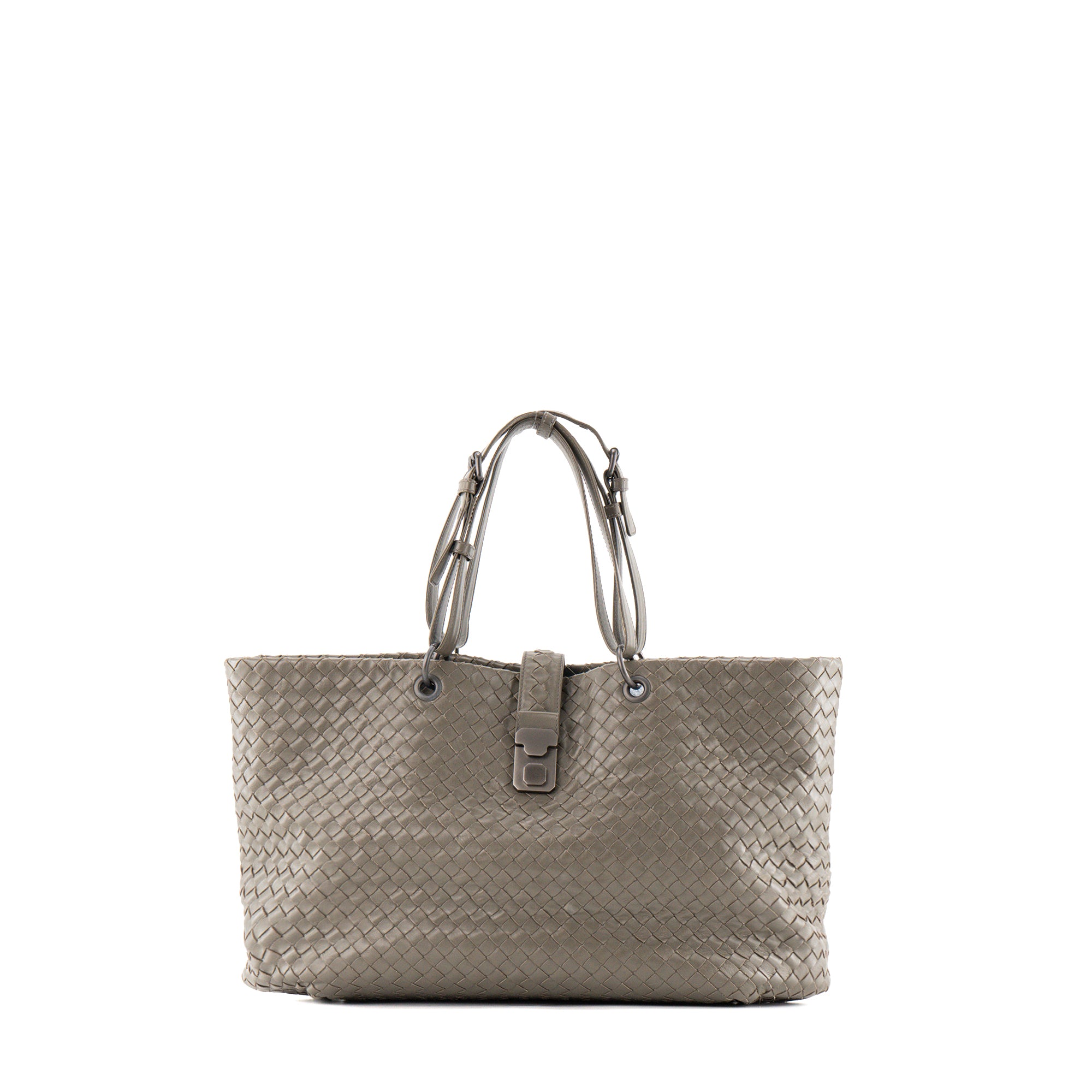 BOTTEGA VENETA - Sac Cabas Roma Bottega Veneta en cuir intrecciato kaki