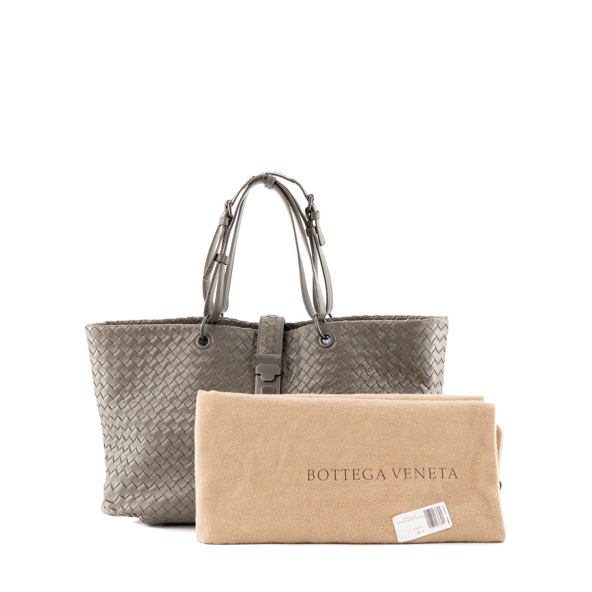 BOTTEGA VENETA - Sac Cabas Roma Bottega Veneta en cuir intrecciato kaki