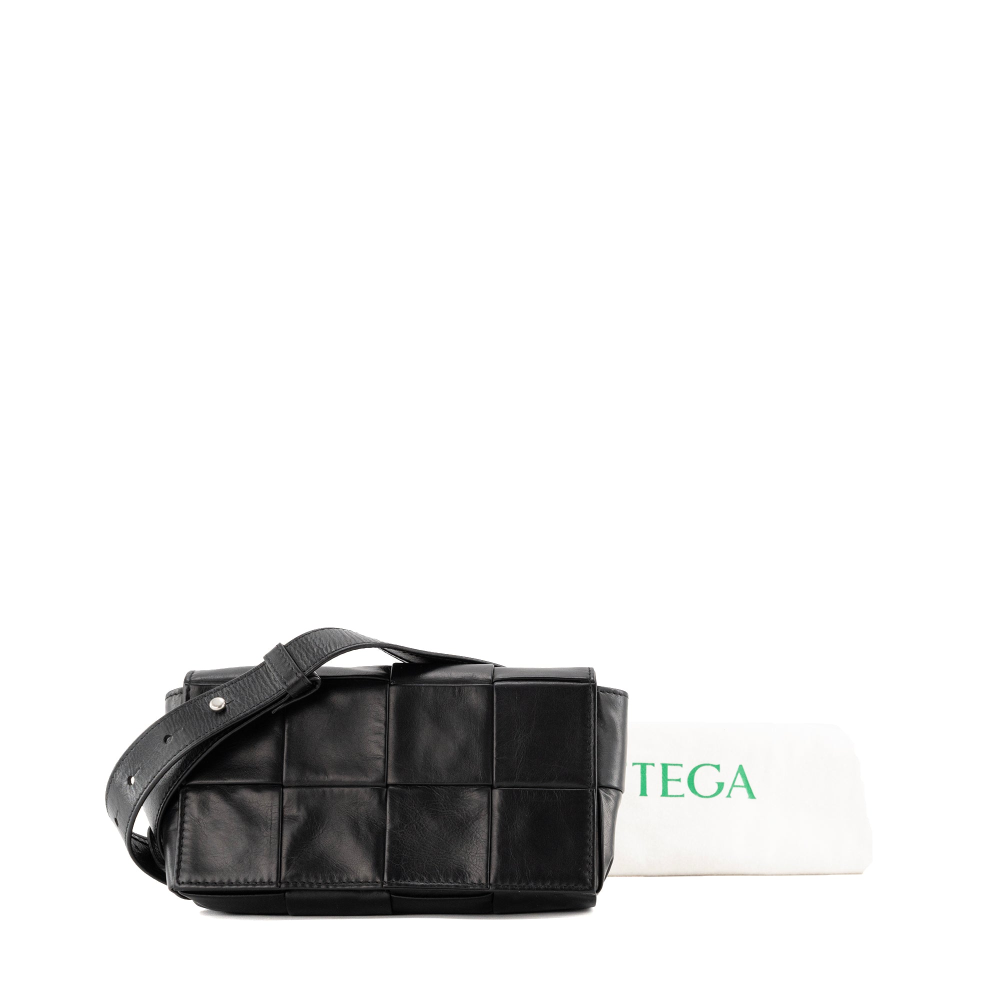 BOTTEGA VENETA - Sac Ceinture Cassette Bottega Veneta en cuir froissé noir