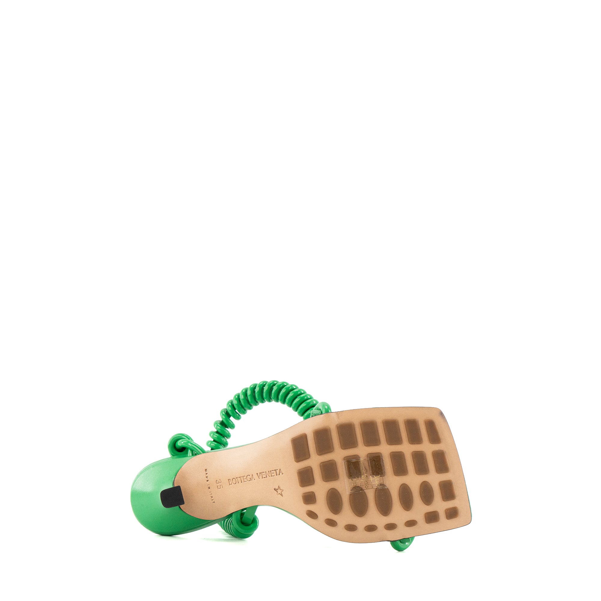 BOTTEGA VENETA - Sandales à talons Bottega Veneta en caoutchouc vert (T35)