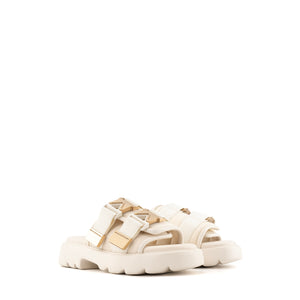 BOTTEGA VENETA - Sandales Flash Bottega Veneta en toile blanc cassé (T37)