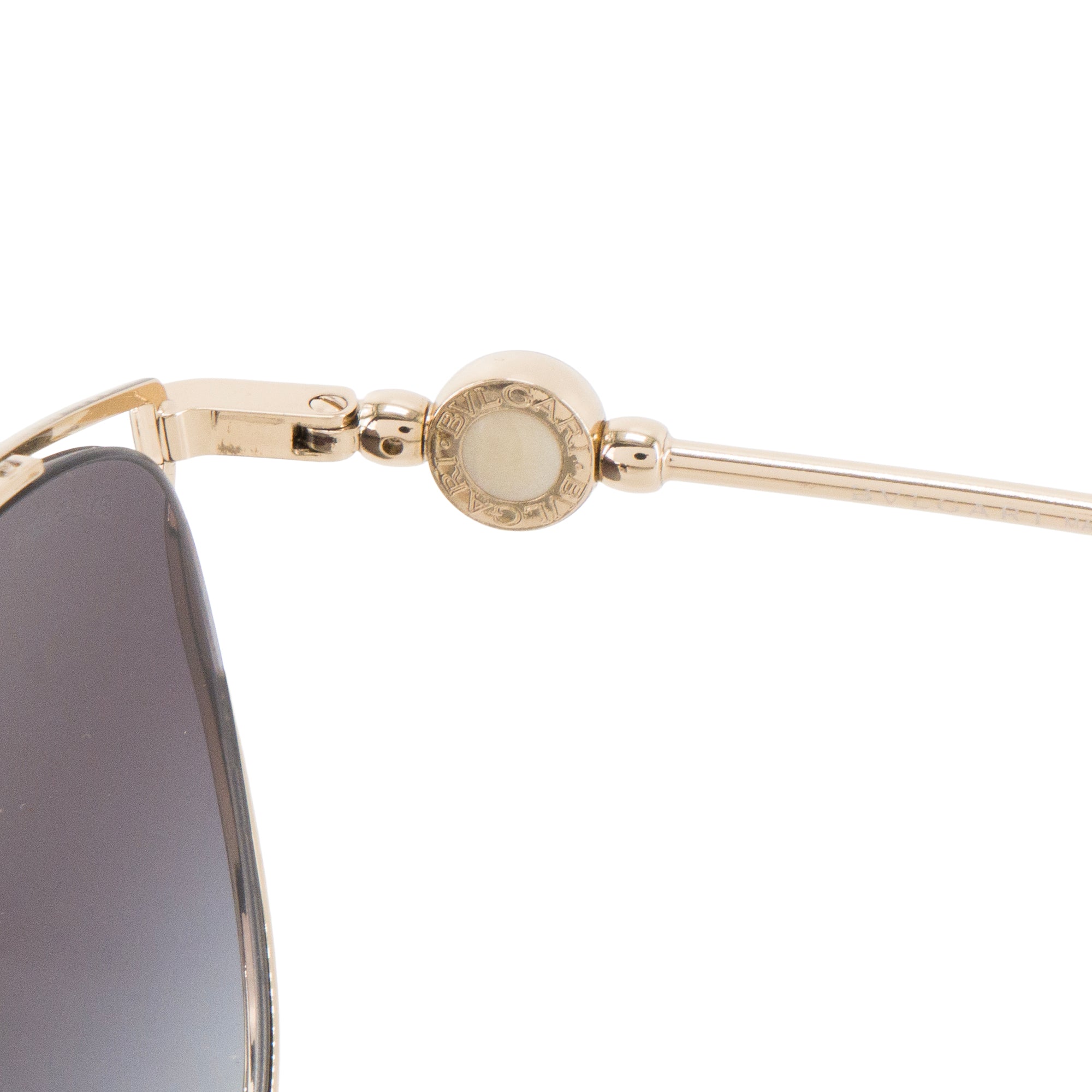 BULGARI - Lunettes de soleil Bulgari en métal doré et noir