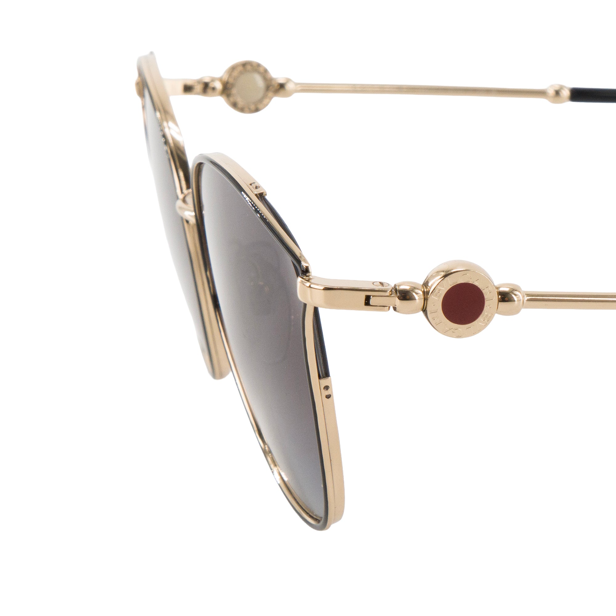 BULGARI - Lunettes de soleil Bulgari en métal doré et noir