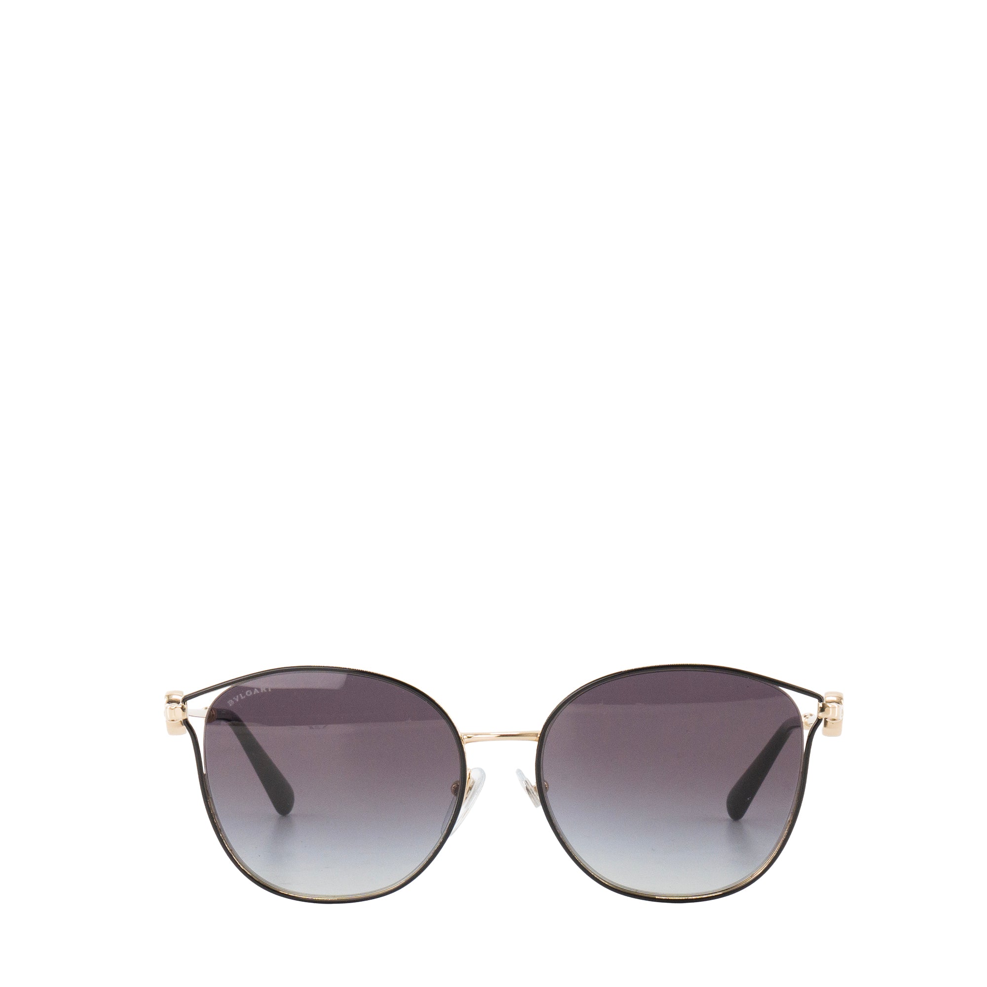 BULGARI - Lunettes de soleil Bulgari en métal doré et noir
