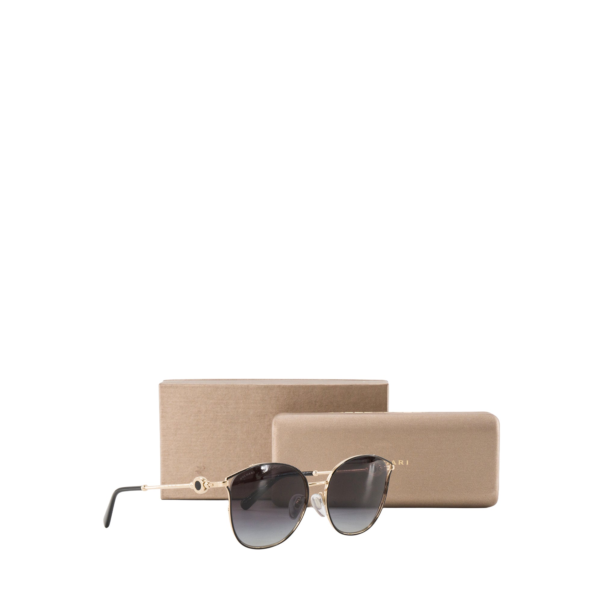 BULGARI - Lunettes de soleil Bulgari en métal doré et noir