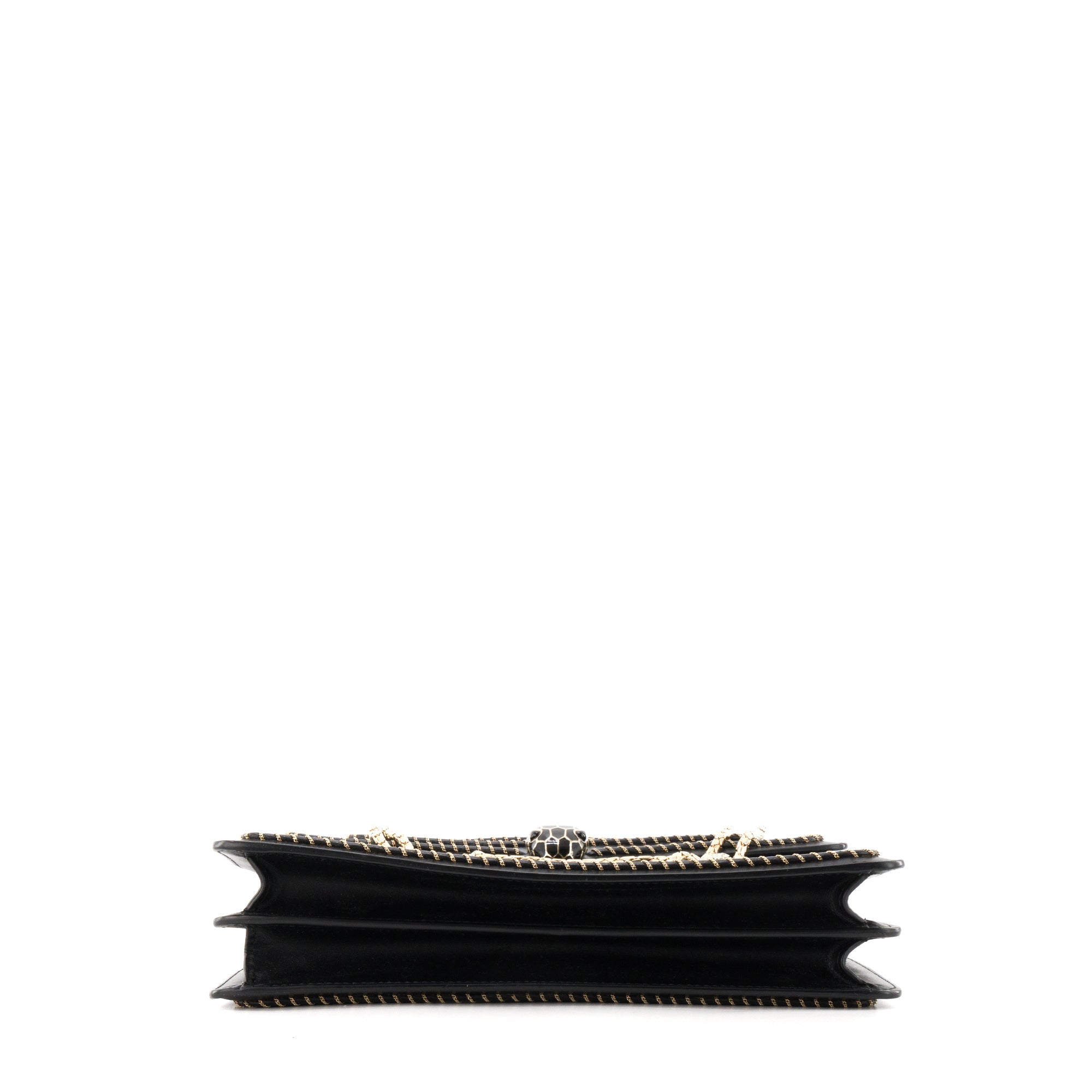 BULGARI - Sac à épaule Serpenti Bulgari en cuir lisse noir