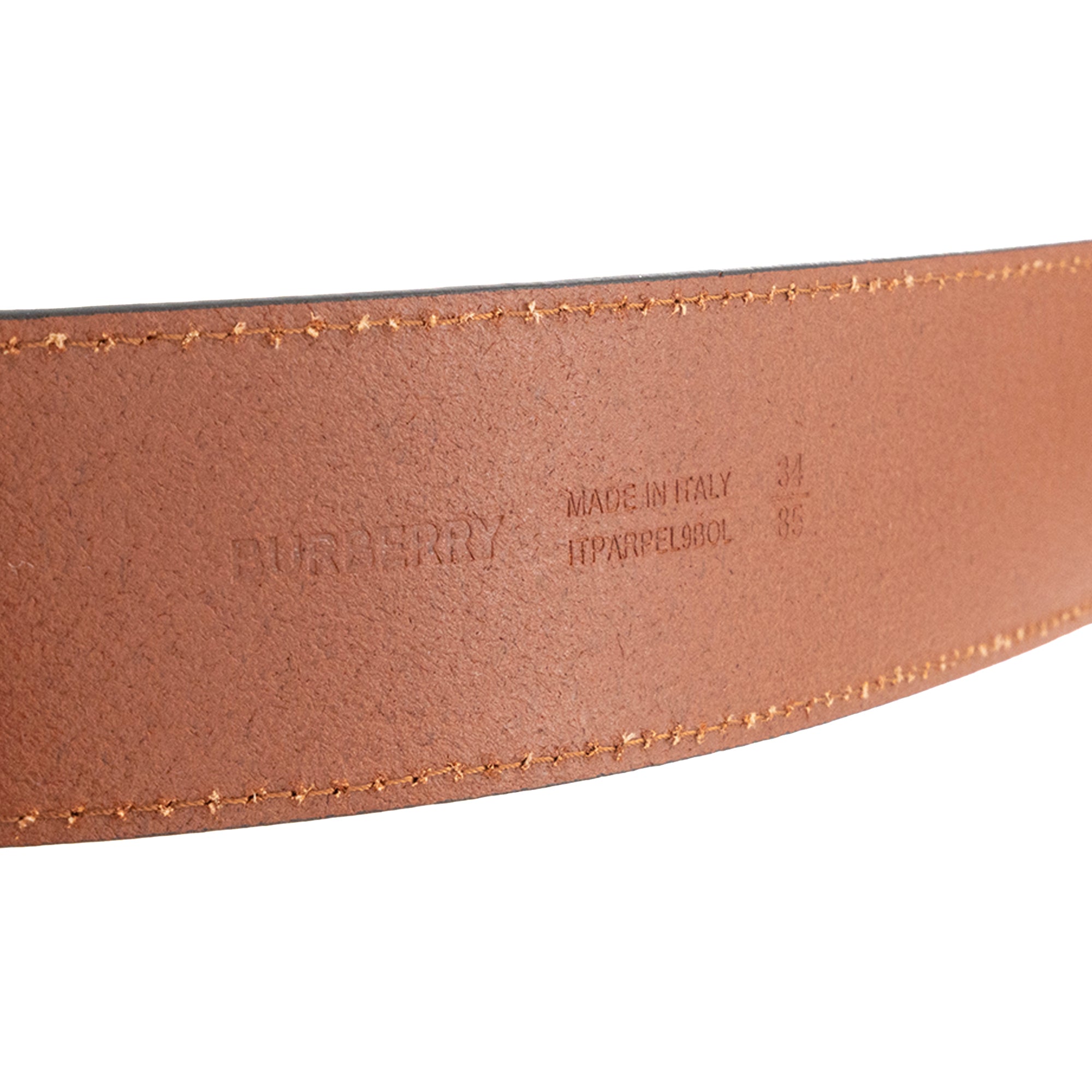 BURBERRY - Ceinture Jack40 Burberry en cuir lisse marron (T85)
