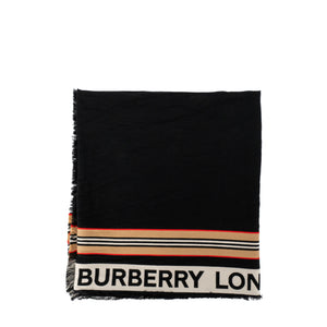 BURBERRY - Écharpe Burberry en coton noir
