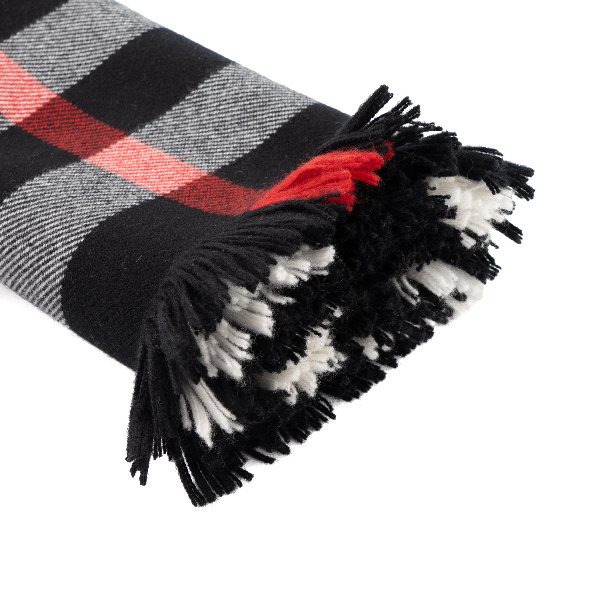 BURBERRY - Écharpe Burberry en laine blanche et noire