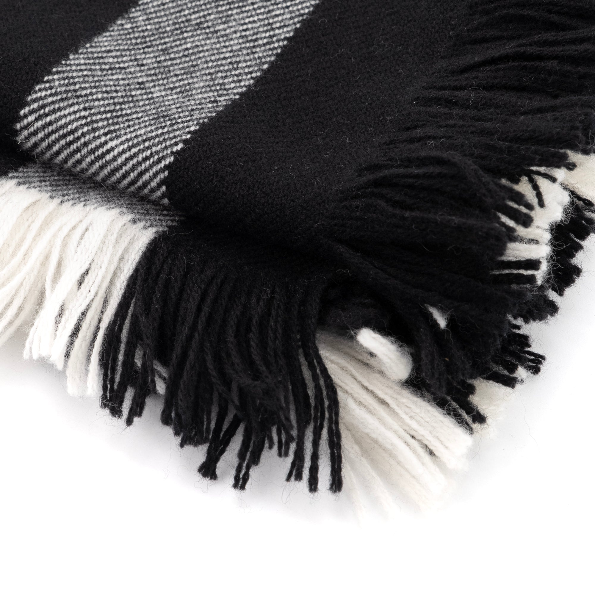 BURBERRY - Écharpe Burberry en laine blanche et noire