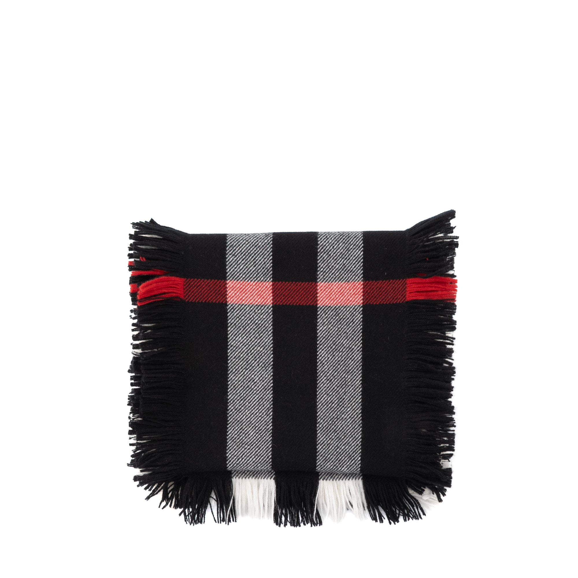 BURBERRY - Écharpe Burberry en laine blanche et noire