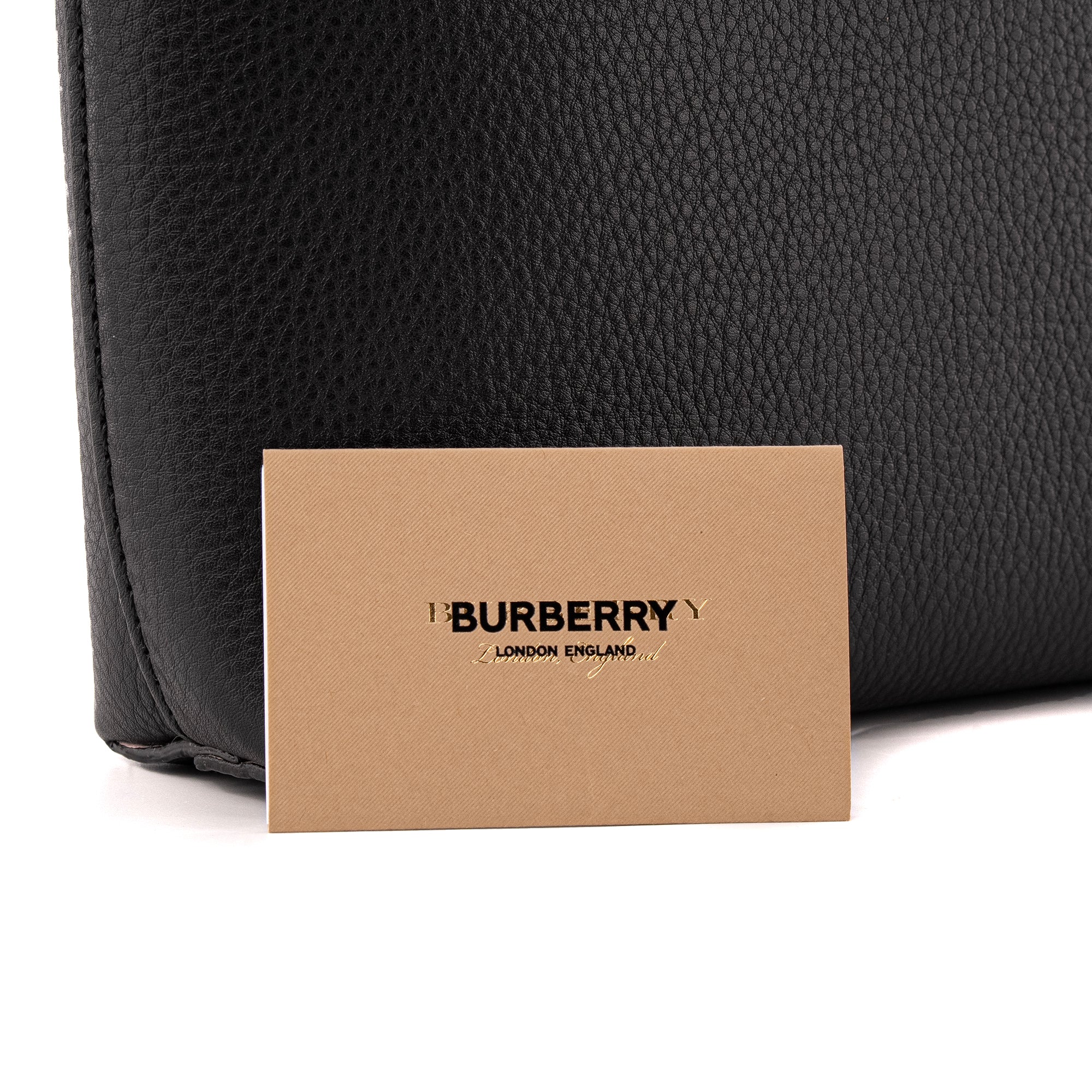 BURBERRY - Pochette Burberry en cuir grainé noir
