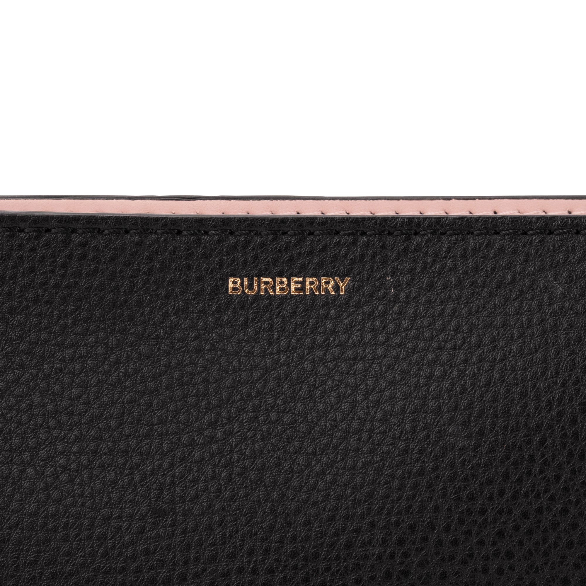 BURBERRY - Pochette Burberry en cuir grainé noir