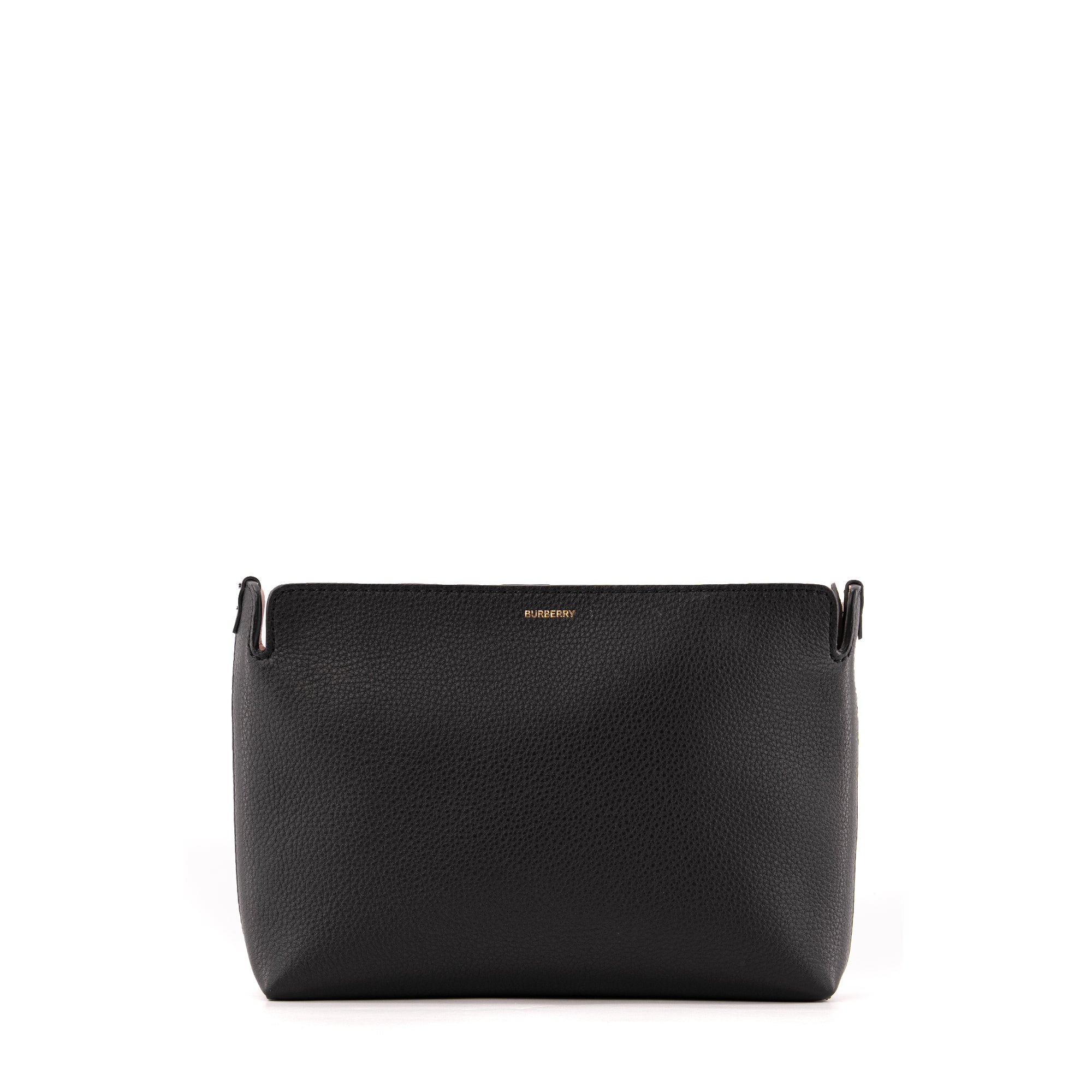 BURBERRY - Pochette Burberry en cuir grainé noir