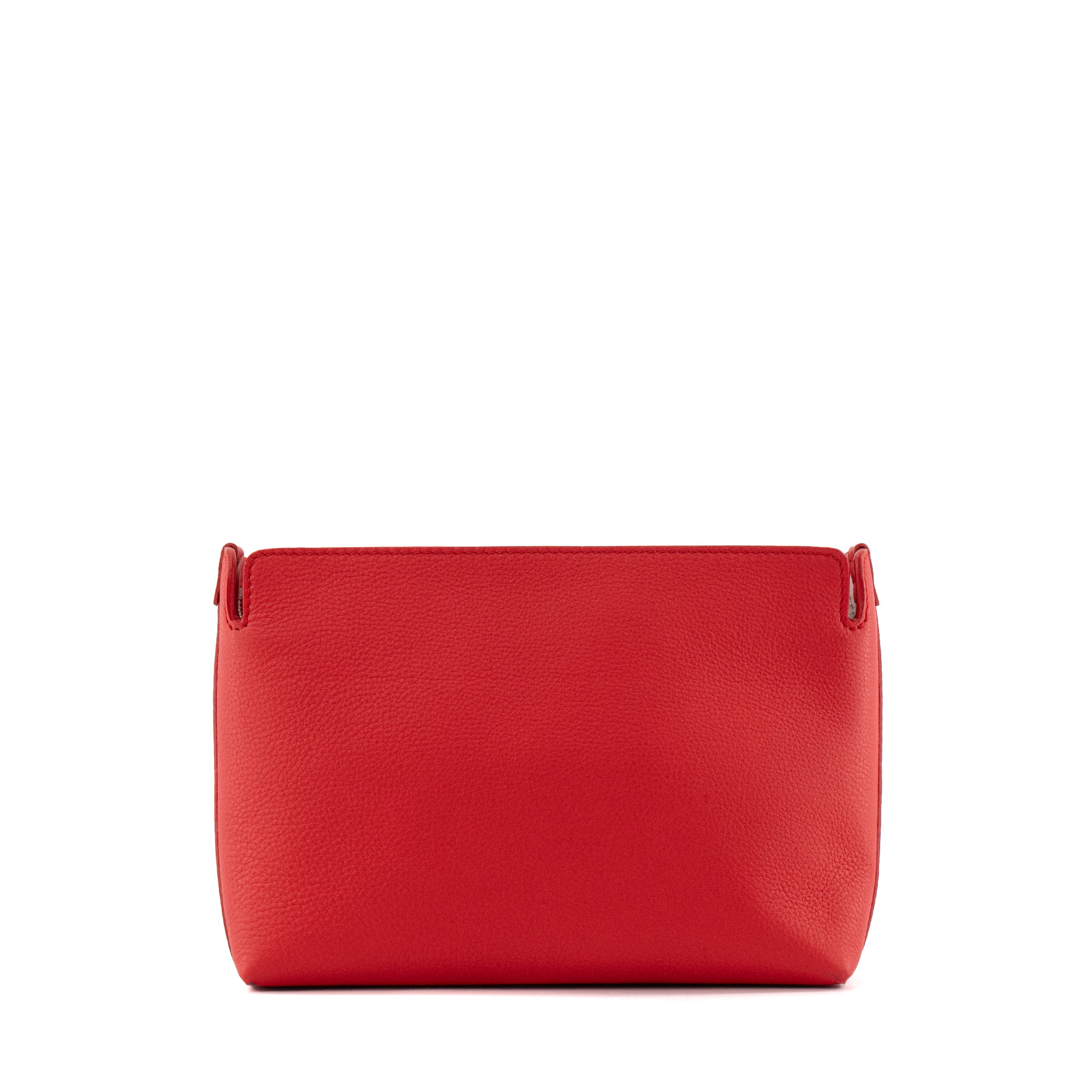BURBERRY - Pochette Burberry en cuir grainé rouge