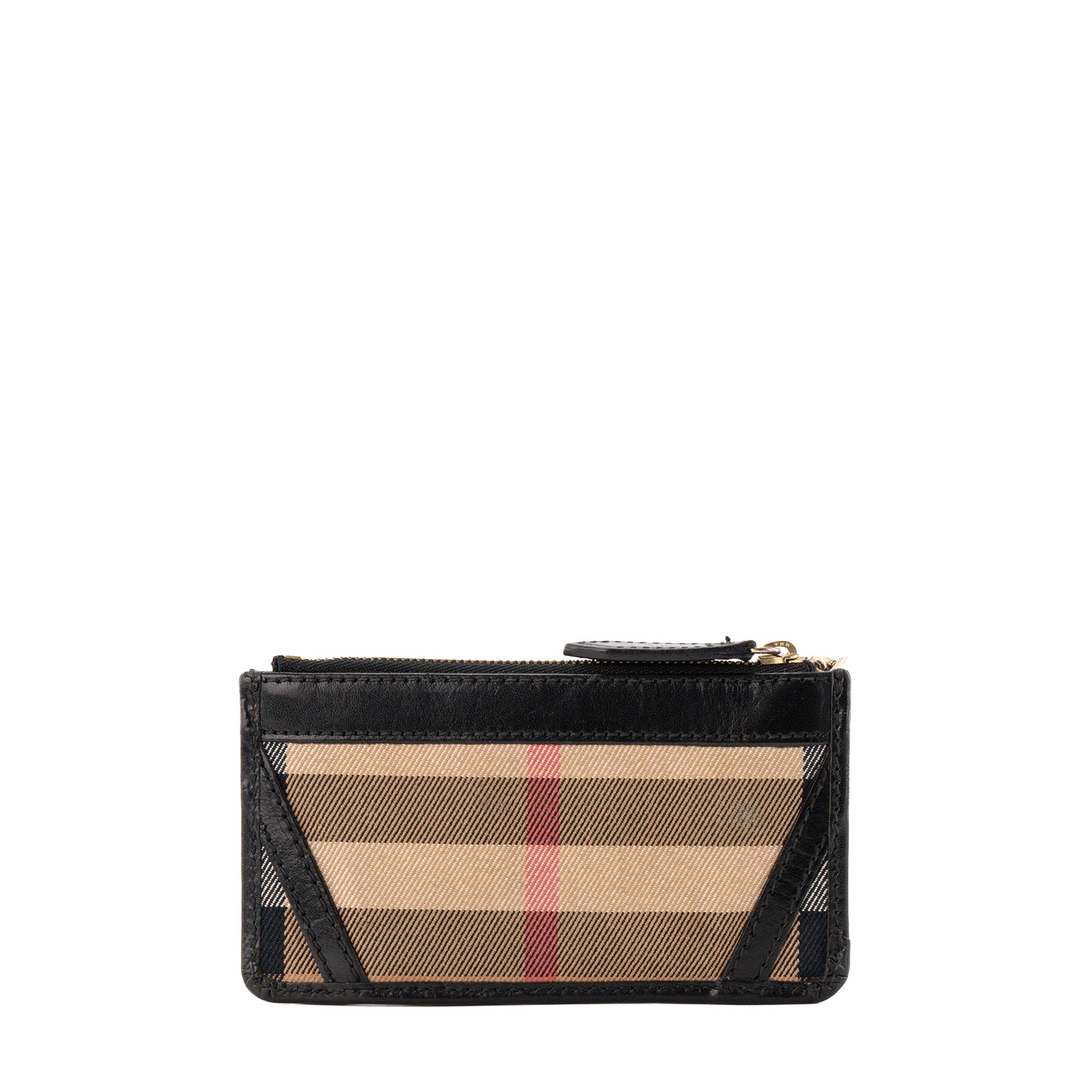 BURBERRY - Porte-monnaie Buberry en toile et cuir noir