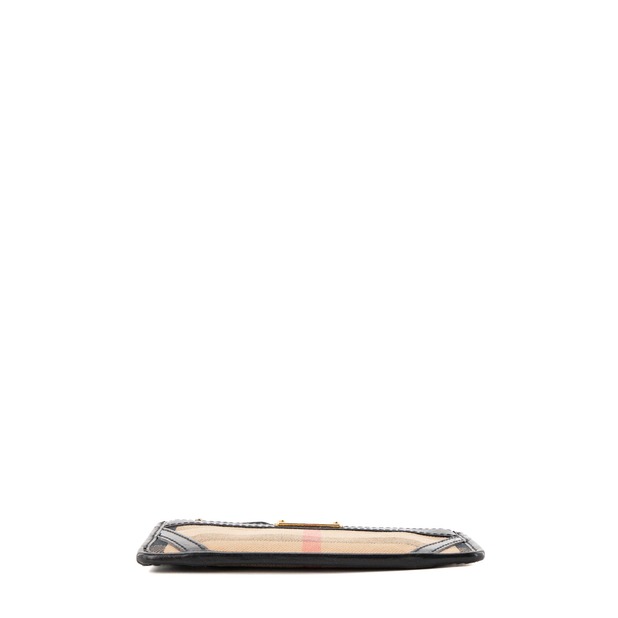 BURBERRY - Porte-monnaie Buberry en toile et cuir noir