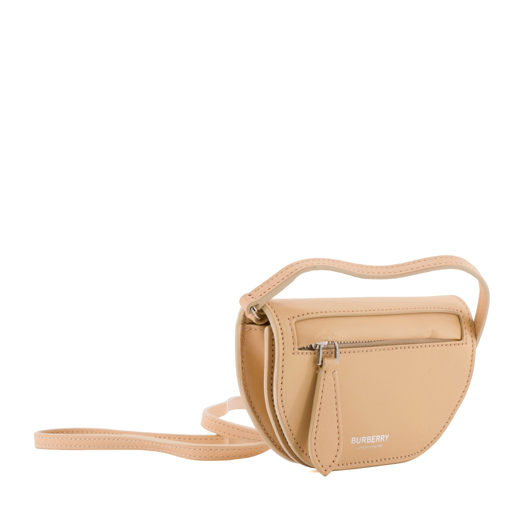 BURBERRY - Sac à bandoulière Olympia mini Burberry en cuir beige