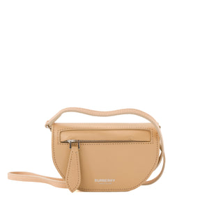 BURBERRY - Sac à bandoulière Olympia mini Burberry en cuir beige