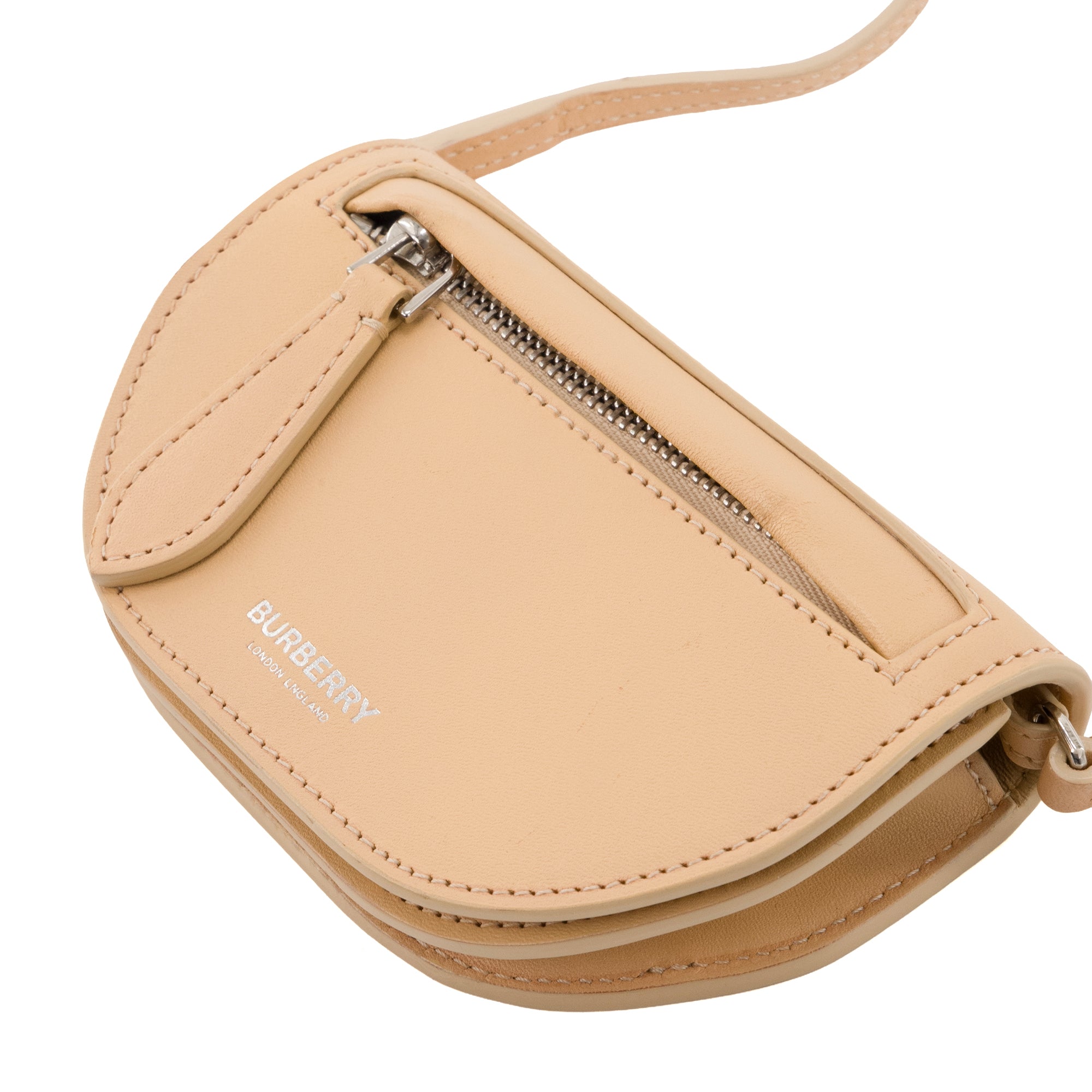 BURBERRY - Sac à bandoulière Olympia mini Burberry en cuir beige