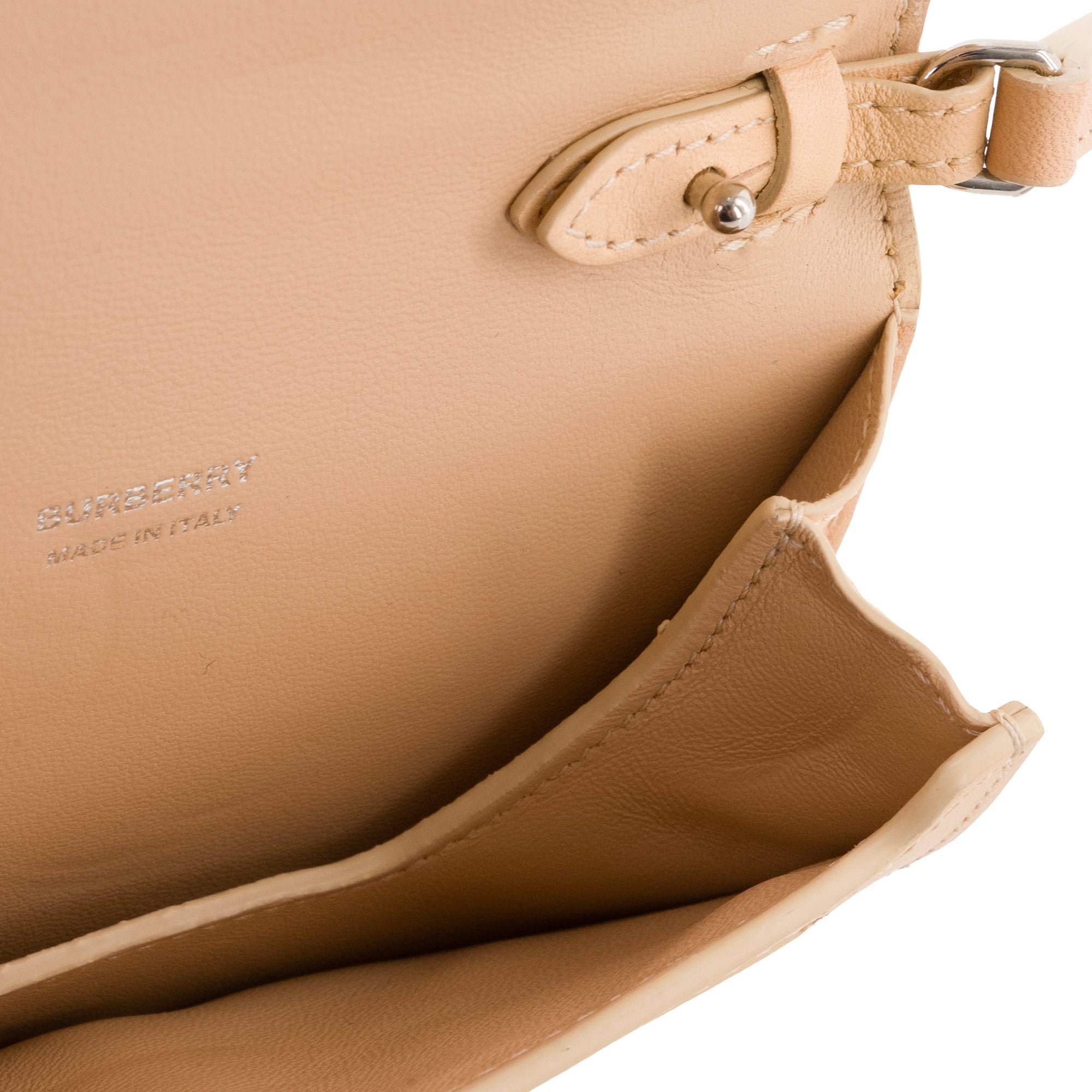BURBERRY - Sac à bandoulière Olympia mini Burberry en cuir beige