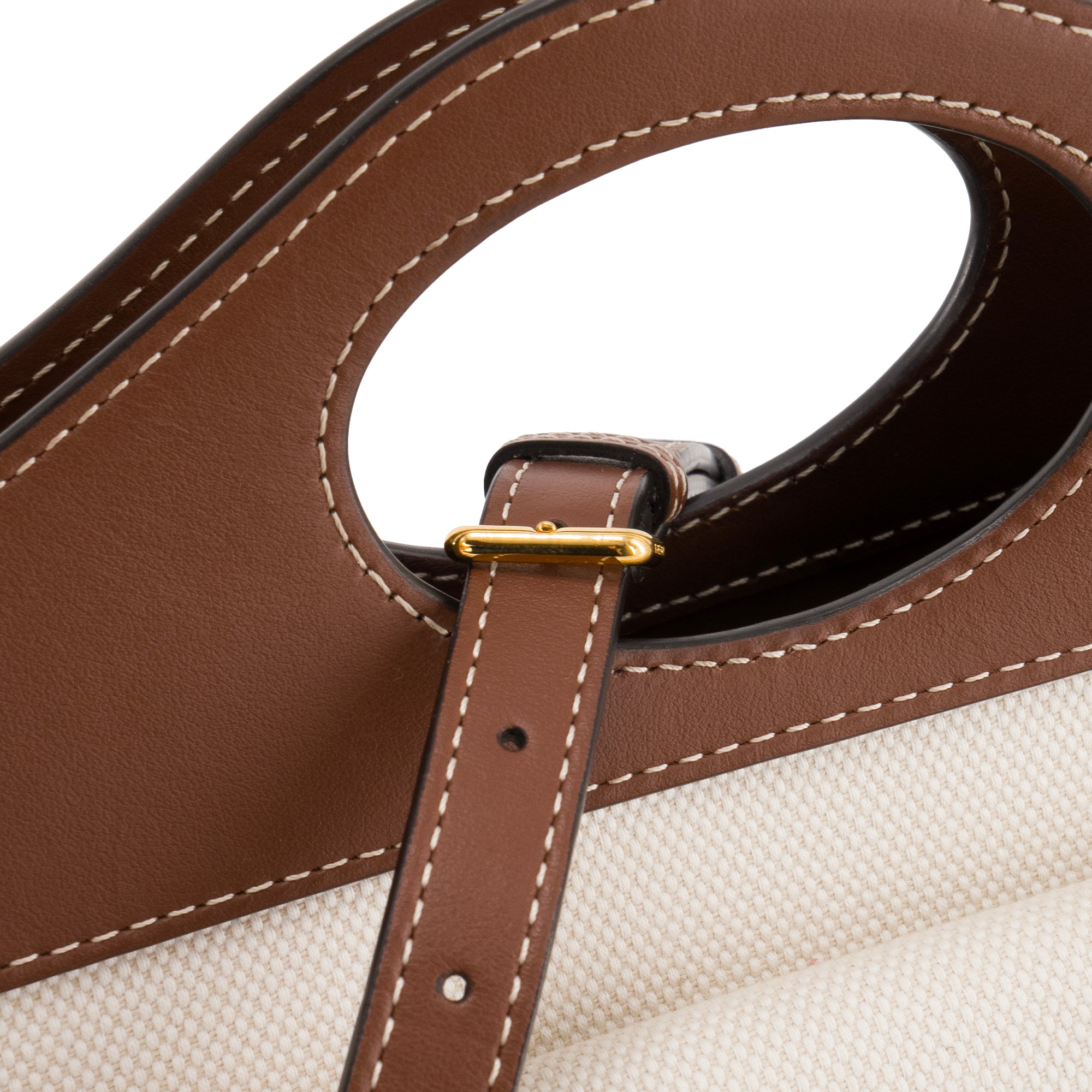 BURBERRY - Sac à bandoulière Pocket Burberry en cuir tan et toile beige