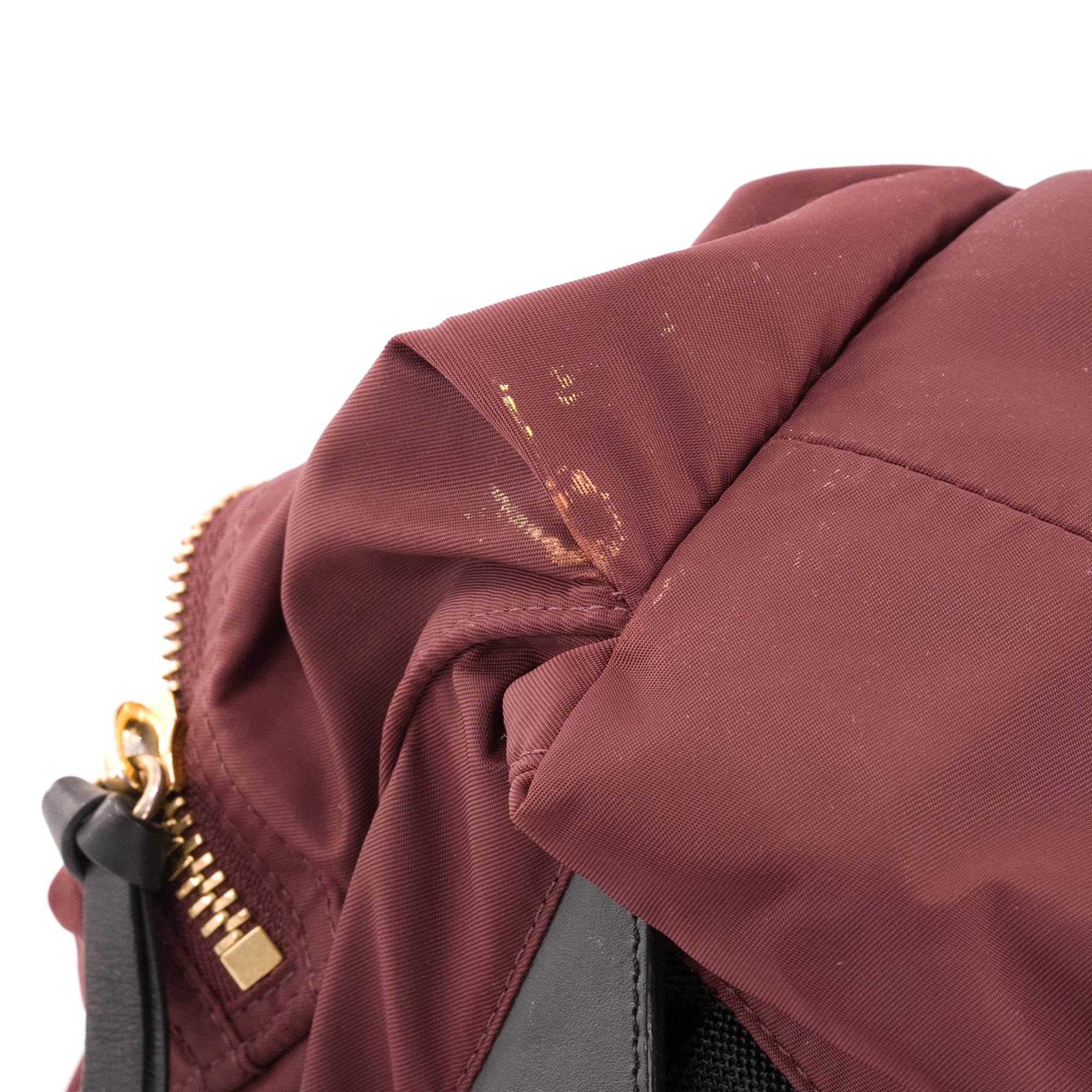 BURBERRY - Sac à dos Burberry en toile bordeaux et cuir noir