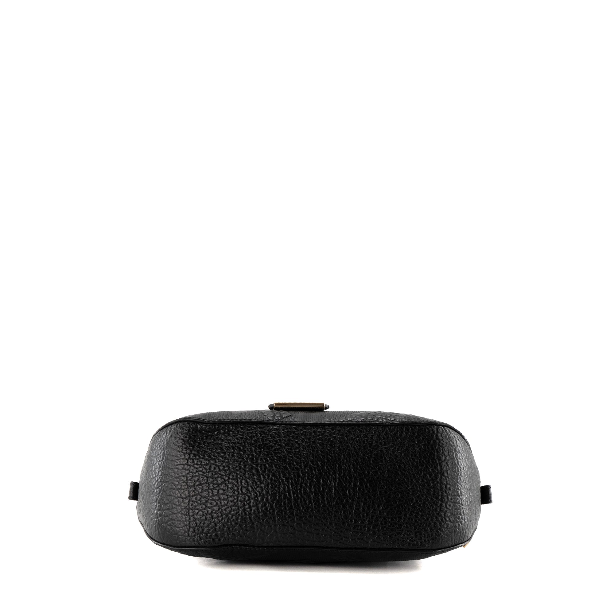 BURBERRY - Sac à main Bowling Burberry en cuir grainé et embossé noir
