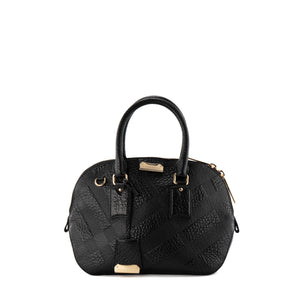 BURBERRY - Sac à main Bowling Burberry en cuir grainé et embossé noir