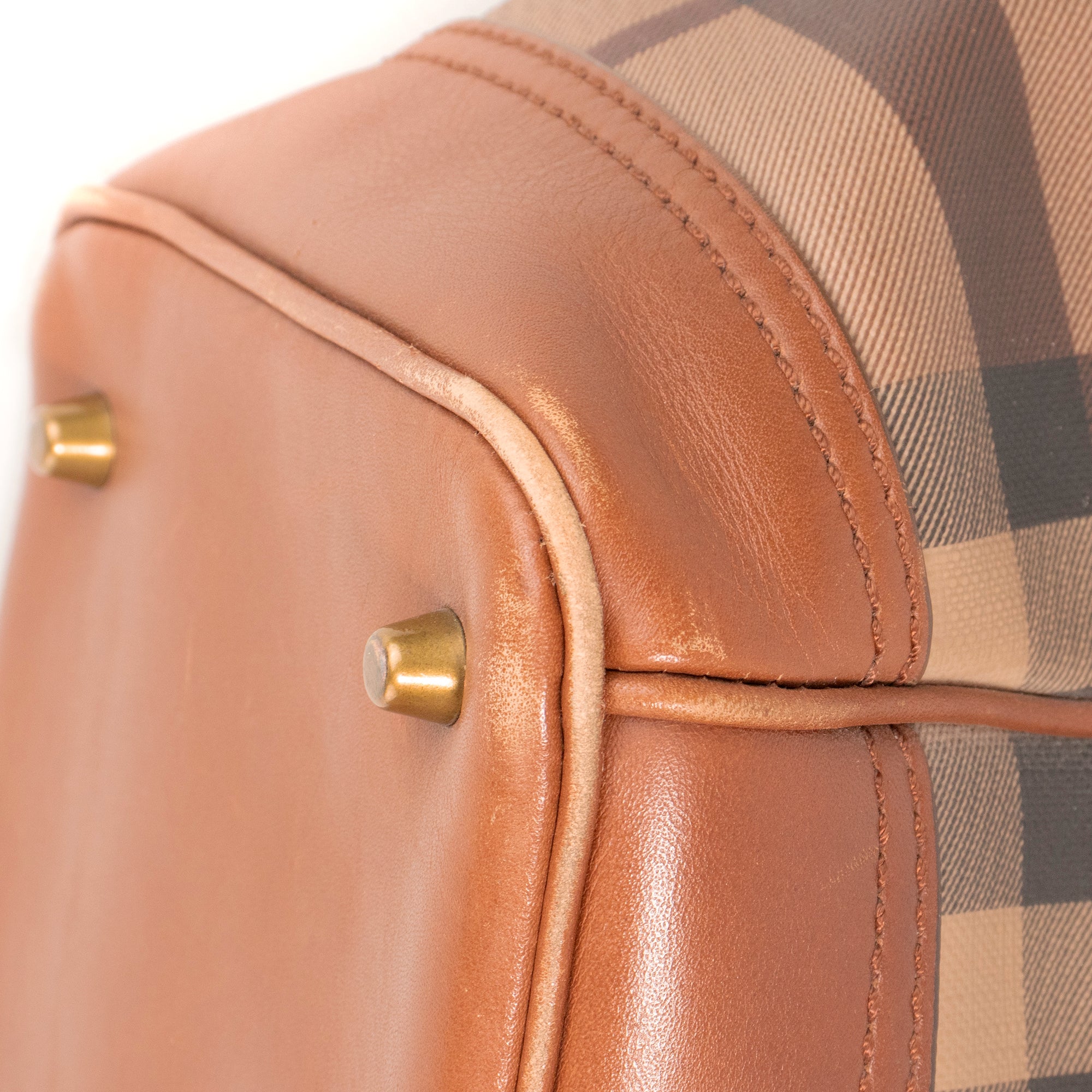 BURBERRY - Sac à main Burberry en cuir et toile monogrammée